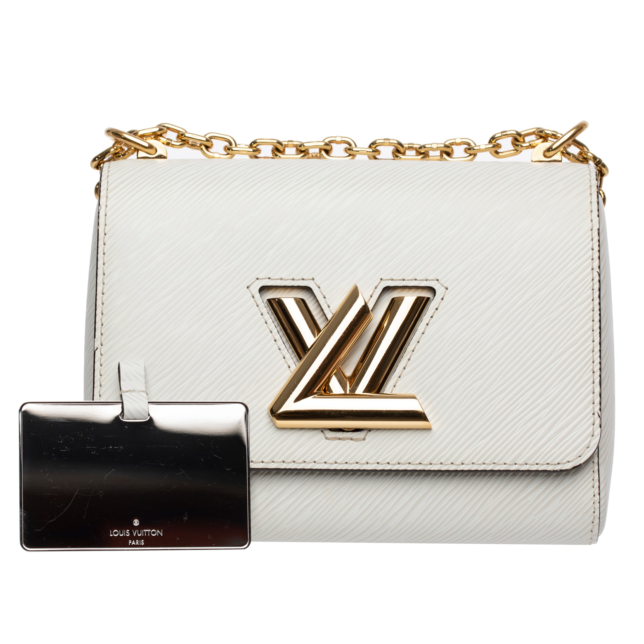 Louis Vuitton Twist Shoulder Bag Ivory Epi Leather Gold Tone Hardware