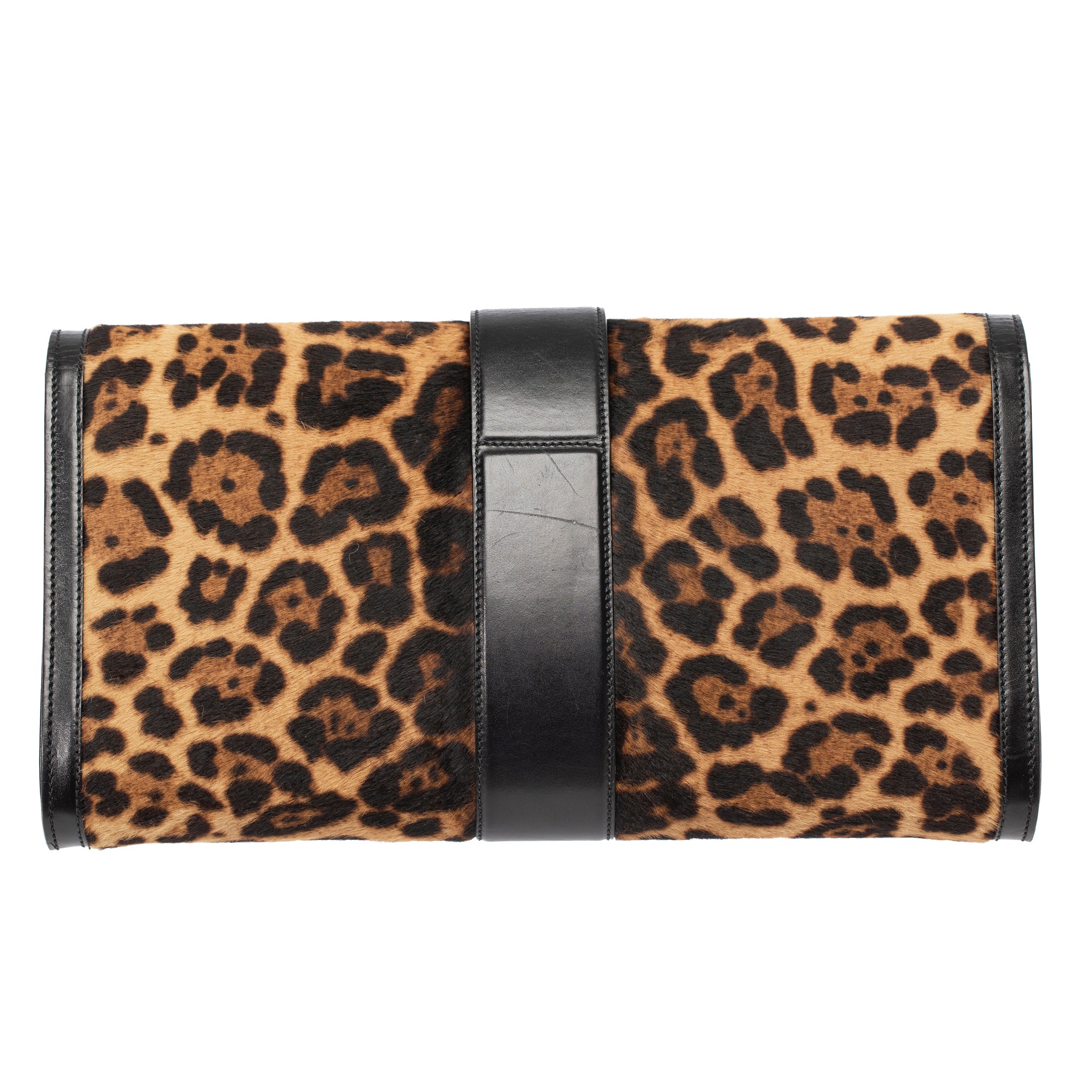 Gucci Clutch With Leopard Print Gold Tone Hardware