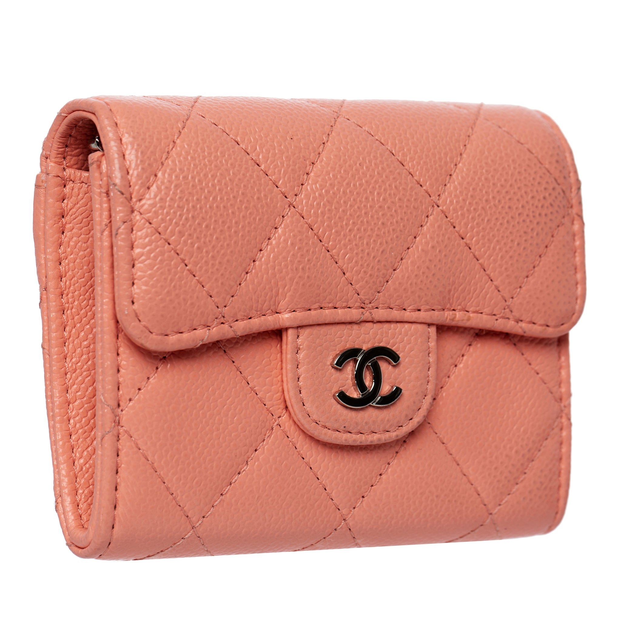 Chanel Small Wallet-On-Chain Pink Caviar Leather