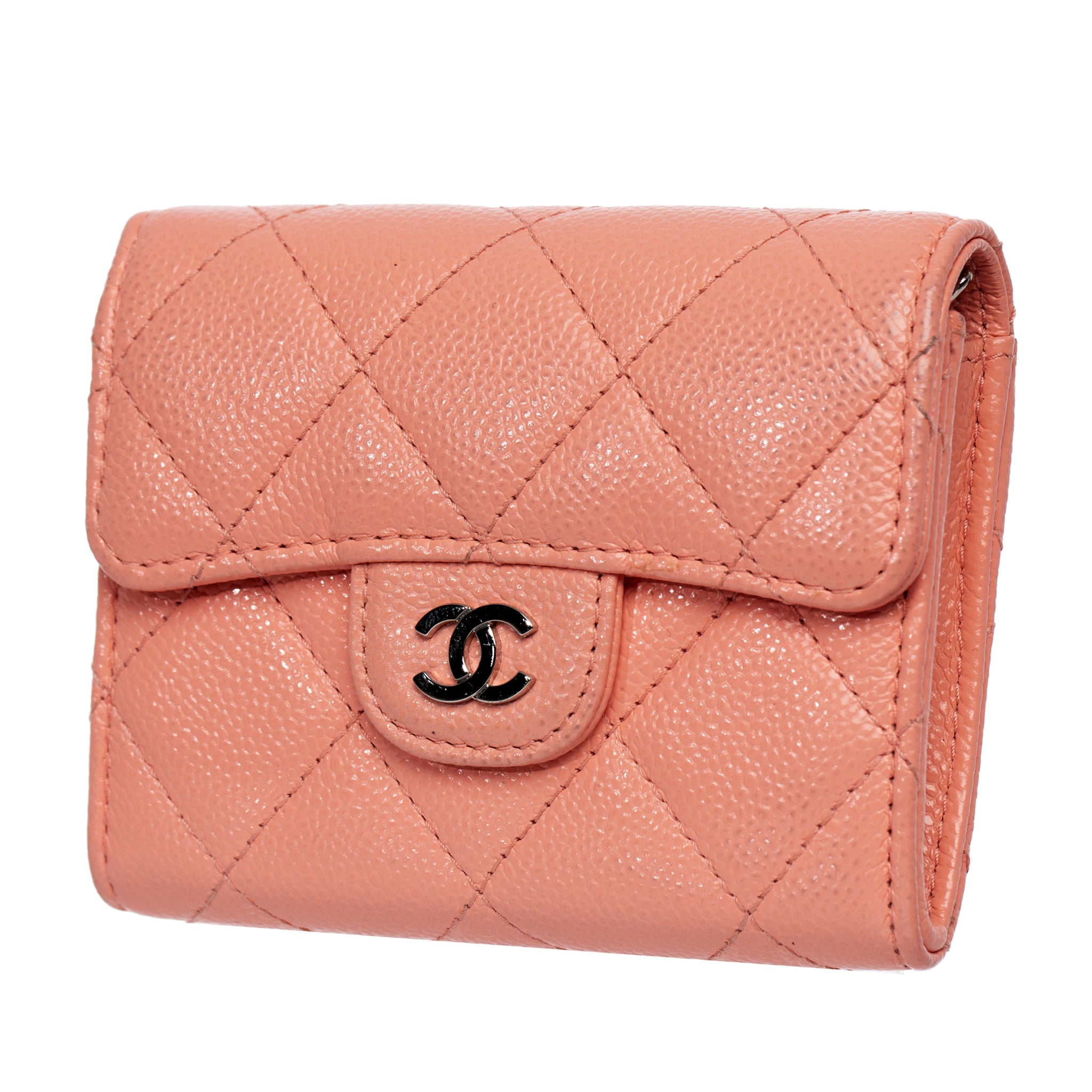 Chanel Small Wallet-On-Chain Pink Caviar Leather