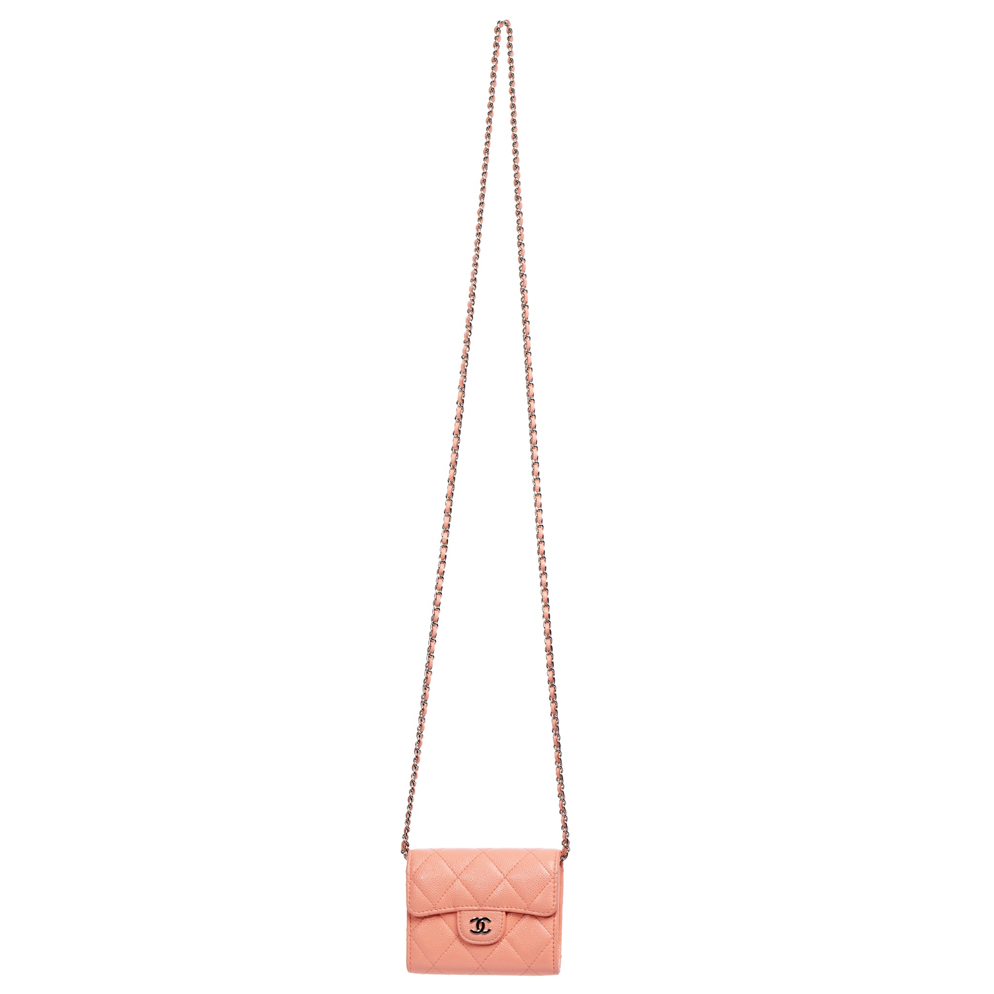 Chanel Small Wallet-On-Chain Pink Caviar Leather