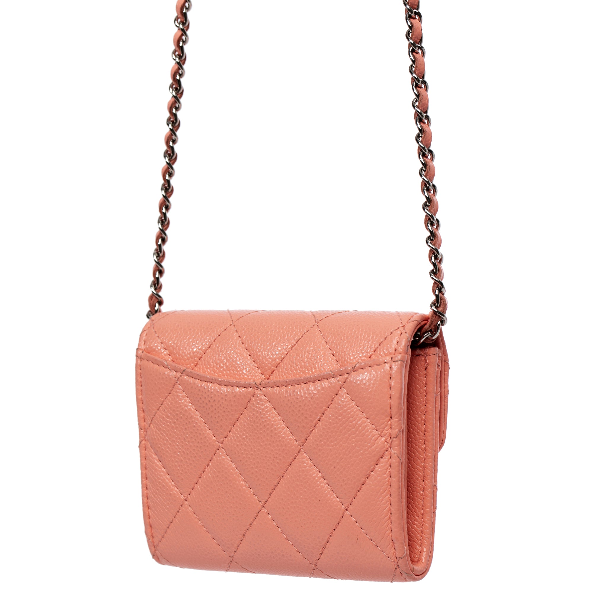 Chanel Small Wallet-On-Chain Pink Caviar Leather