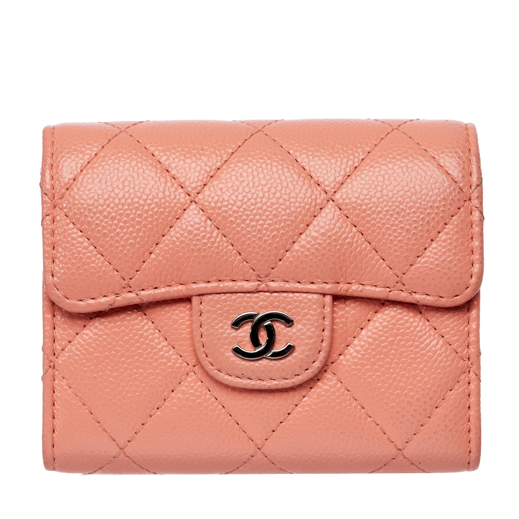 Chanel Small Wallet-On-Chain Pink Caviar Leather
