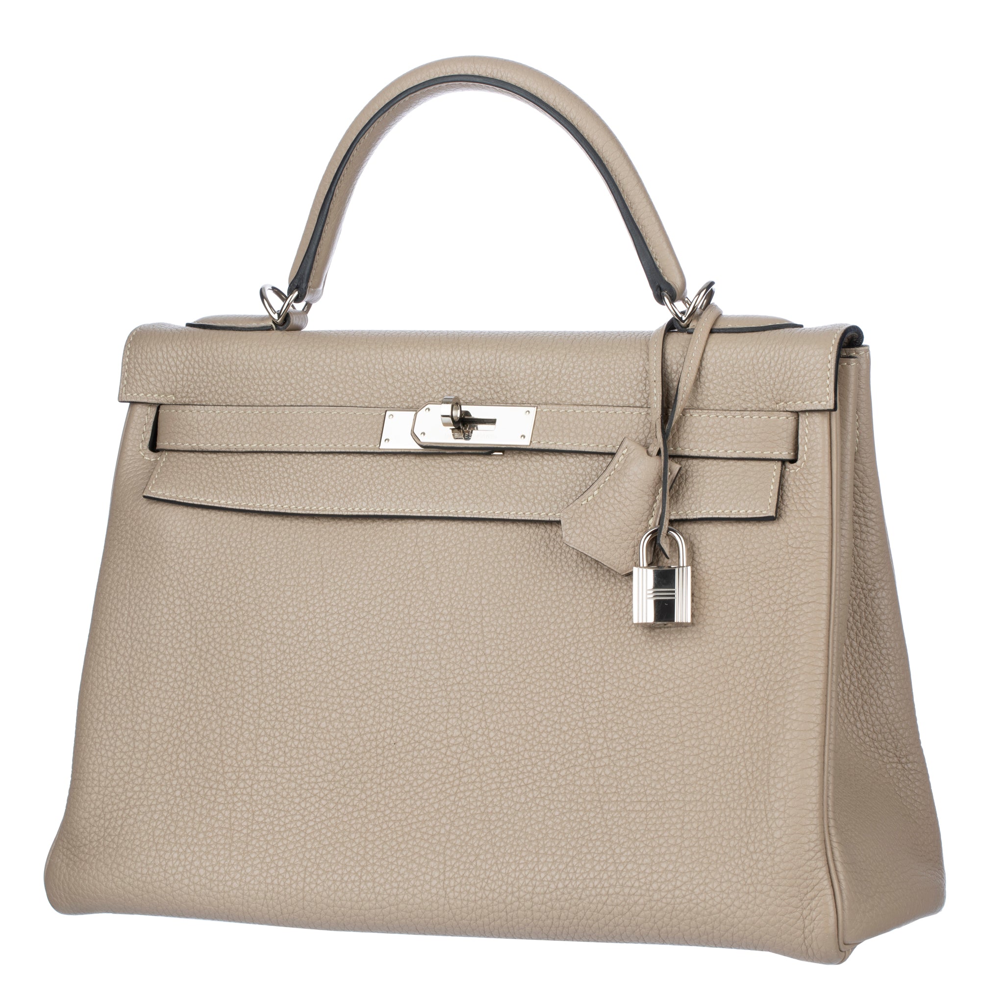 Hermes Kelly 32cm Retourne Gris Tourterelle Togo Leather Palladium Hardware