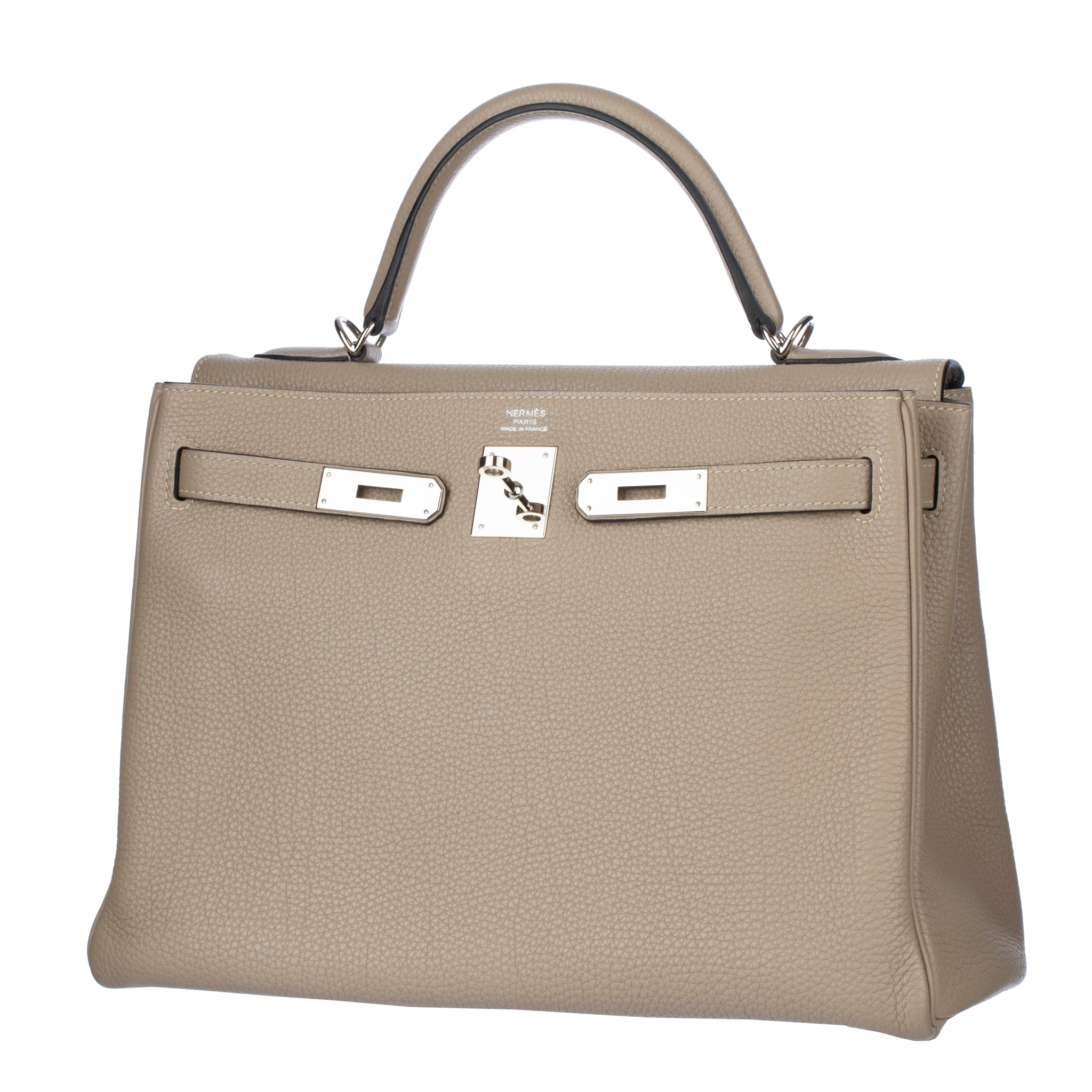 Hermes Kelly 32cm Retourne Gris Tourterelle Togo Leather Palladium Hardware