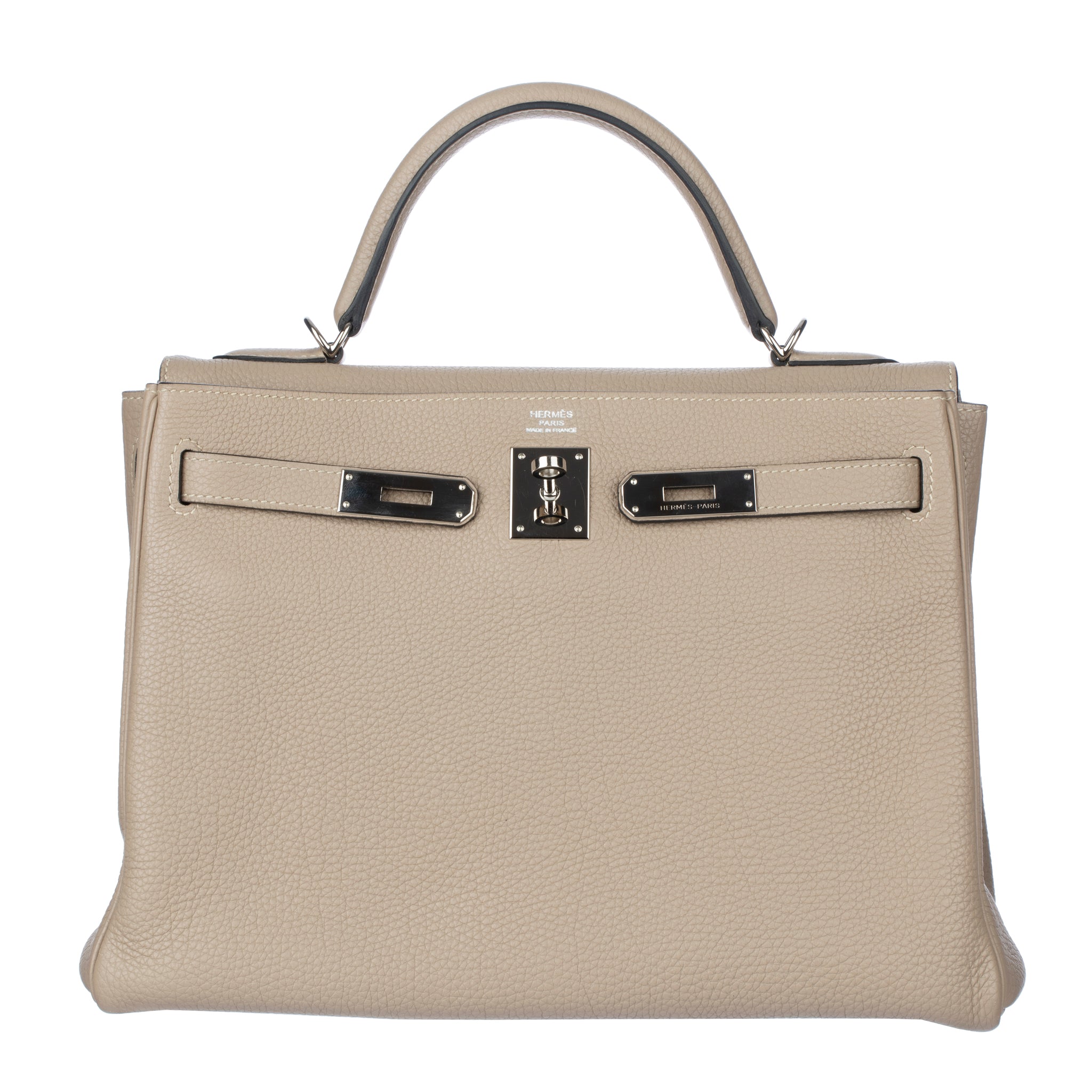 Hermes Kelly 32cm Retourne Gris Tourterelle Togo Leather Palladium Hardware