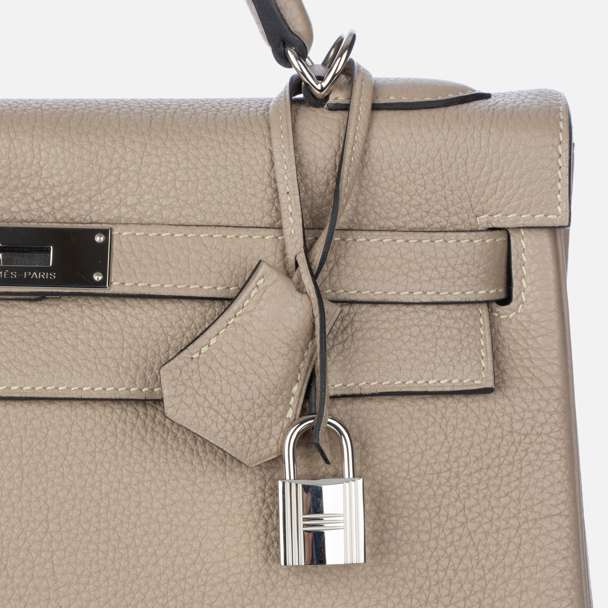 Hermes Kelly 32cm Retourne Gris Tourterelle Togo Leather Palladium Hardware