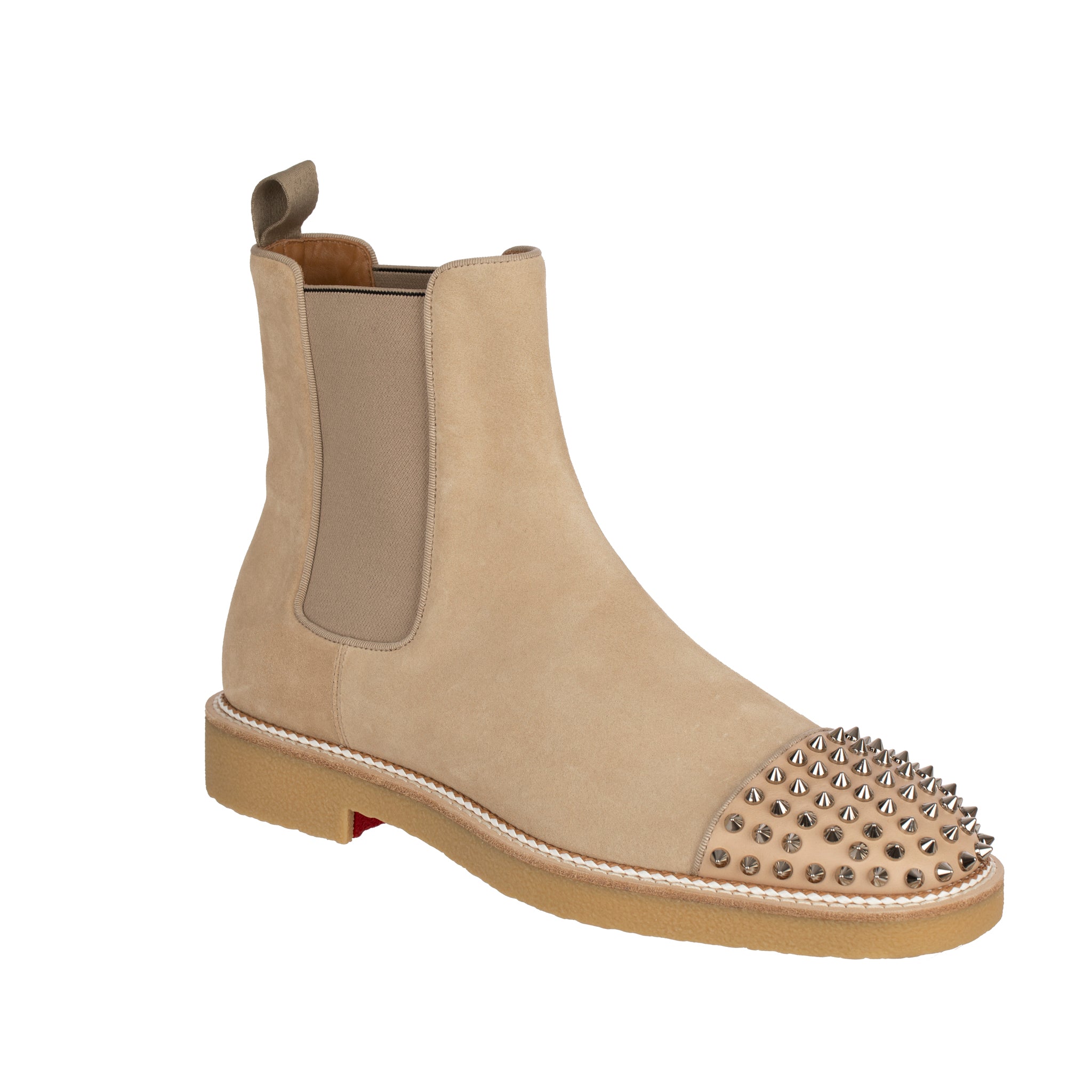 Christian Louboutin Mens Beige Suede Boots With Studs 41.5 FR