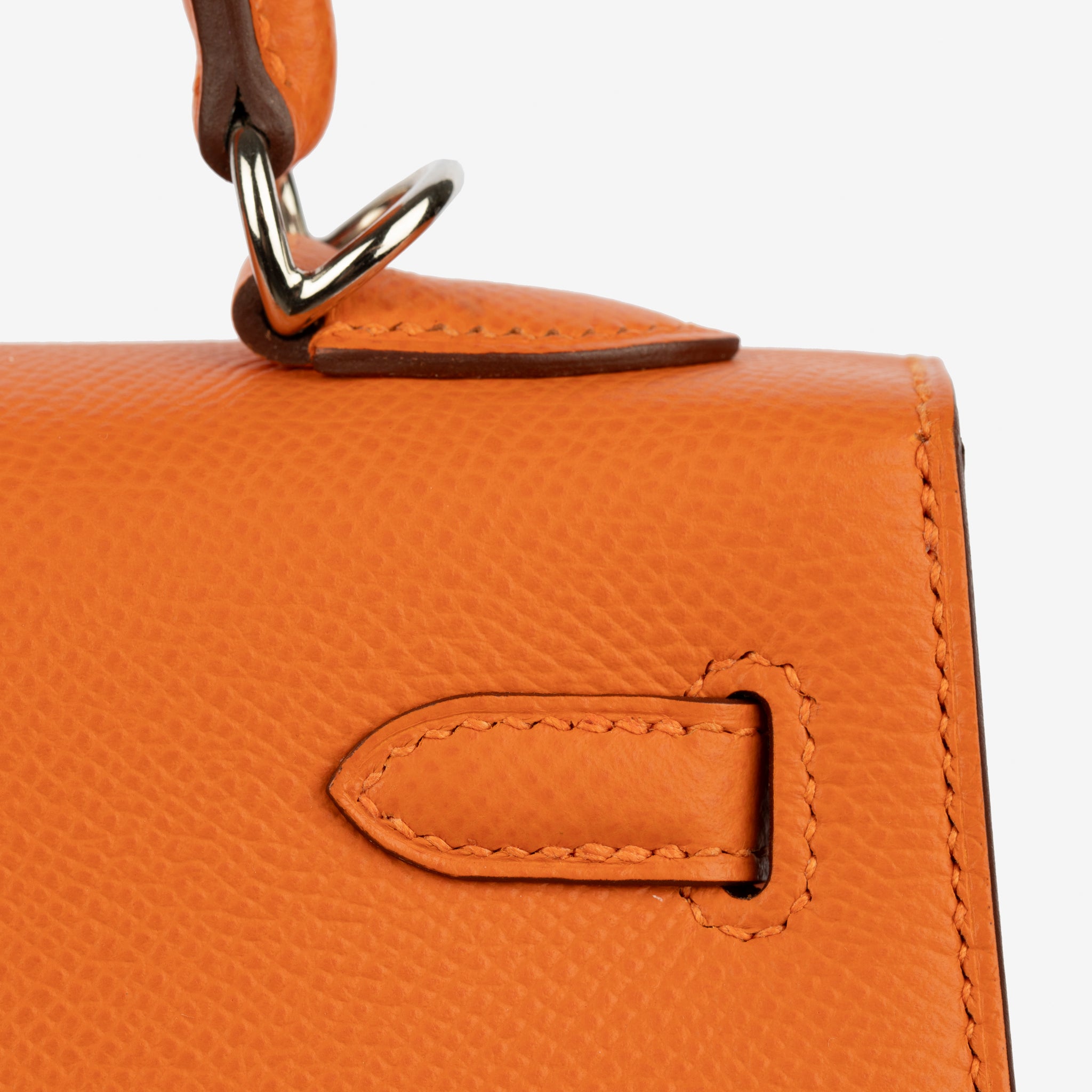 Hermes Kelly 25cm Sellier Orange Epsom Leather Palladium Hardware