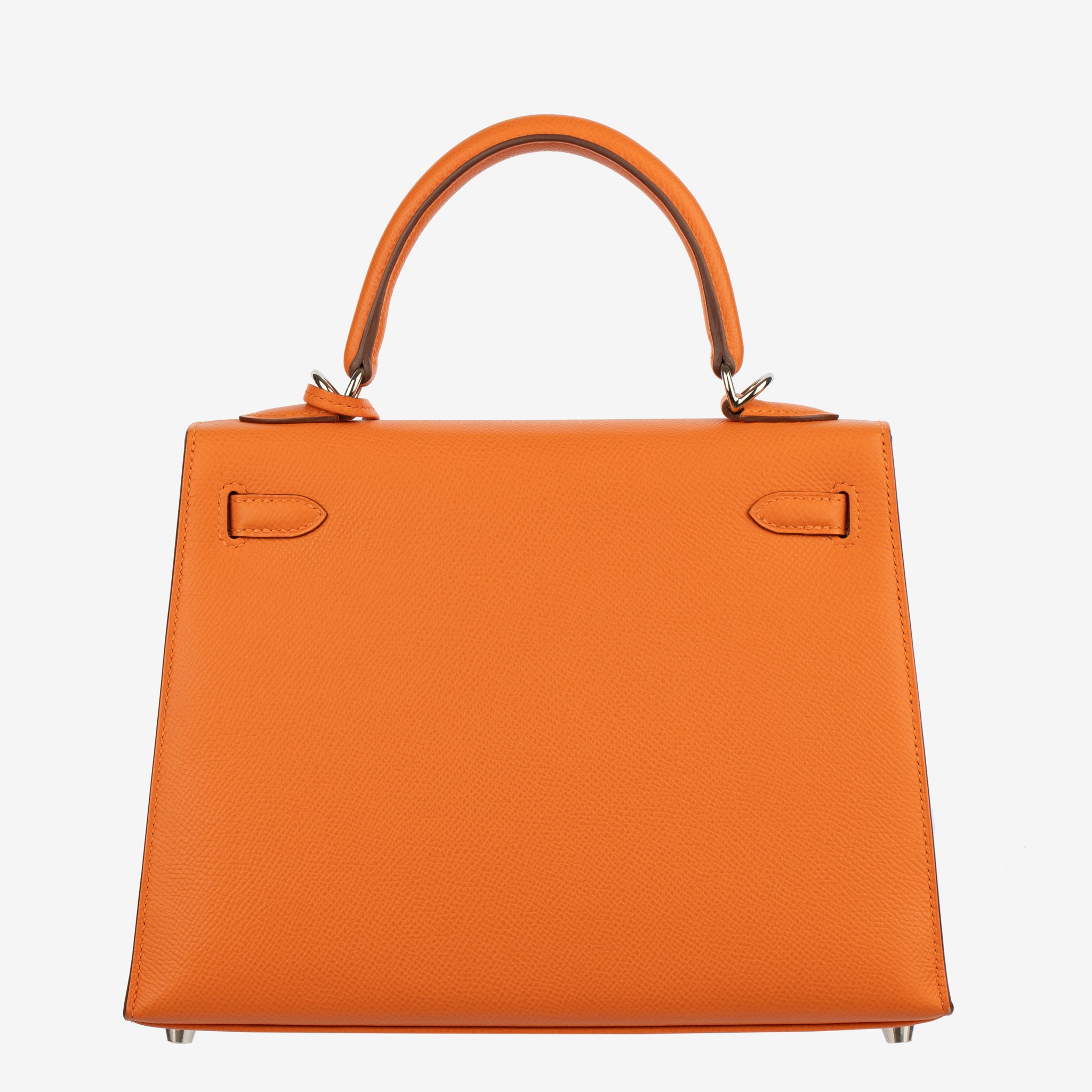 Hermes Kelly 25cm Sellier Orange Epsom Leather Palladium Hardware