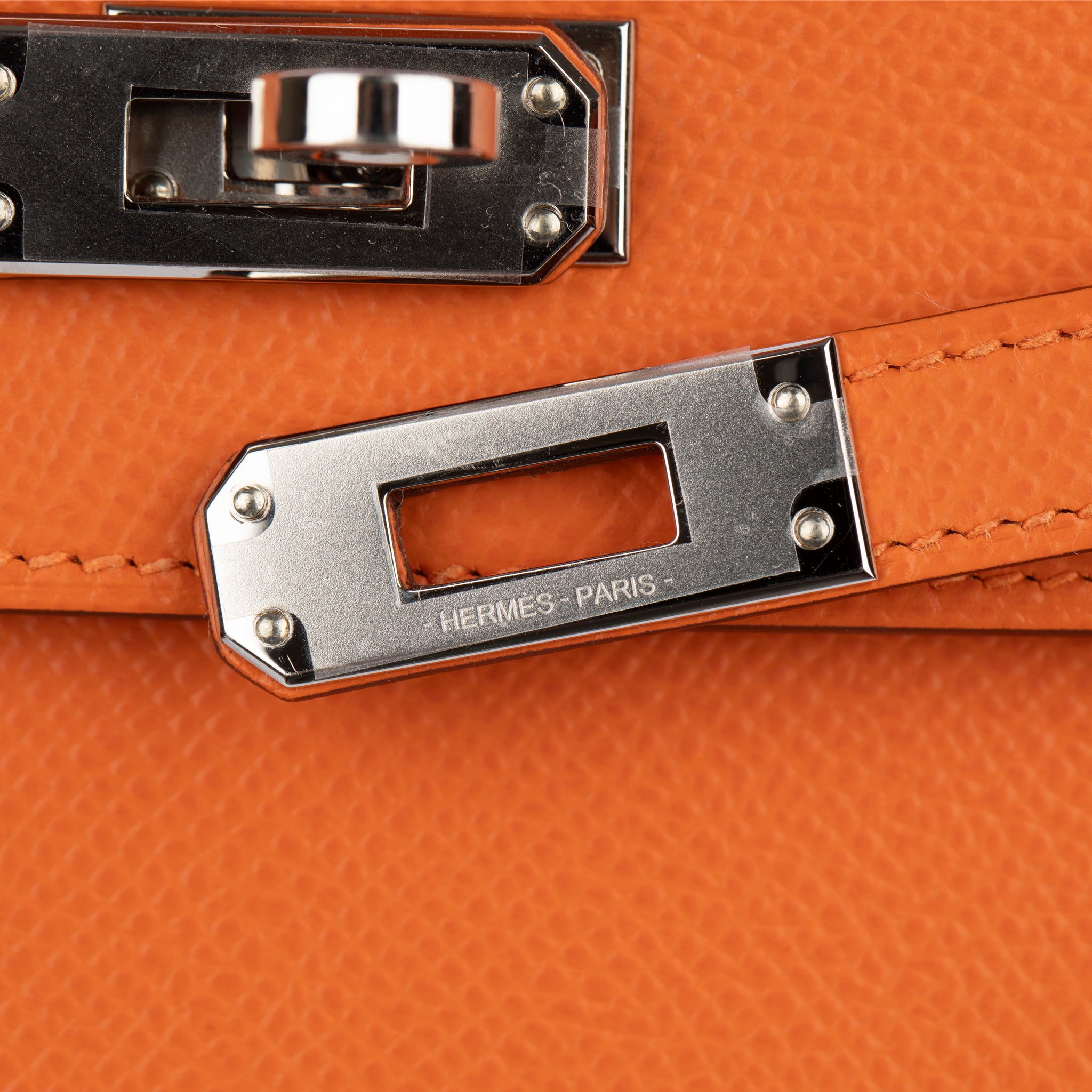 Hermes Kelly 25cm Sellier Orange Epsom Leather Palladium Hardware