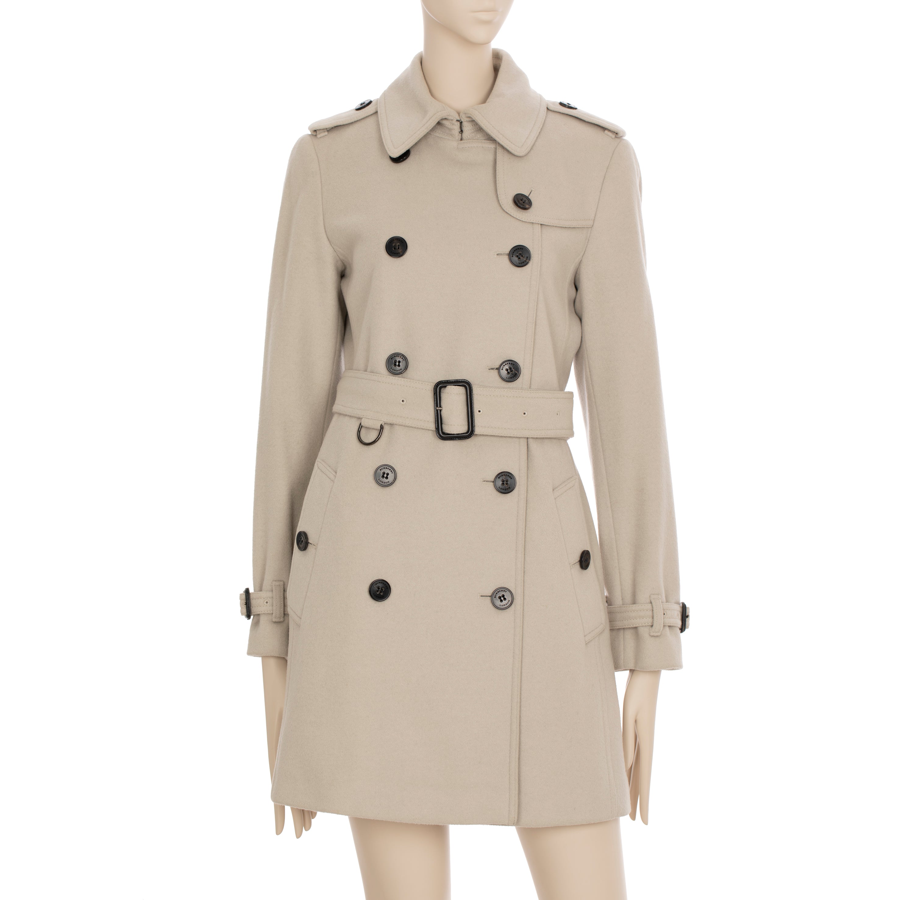 Burberry Beige Wool & Cashmere Trench Coat 38 IT