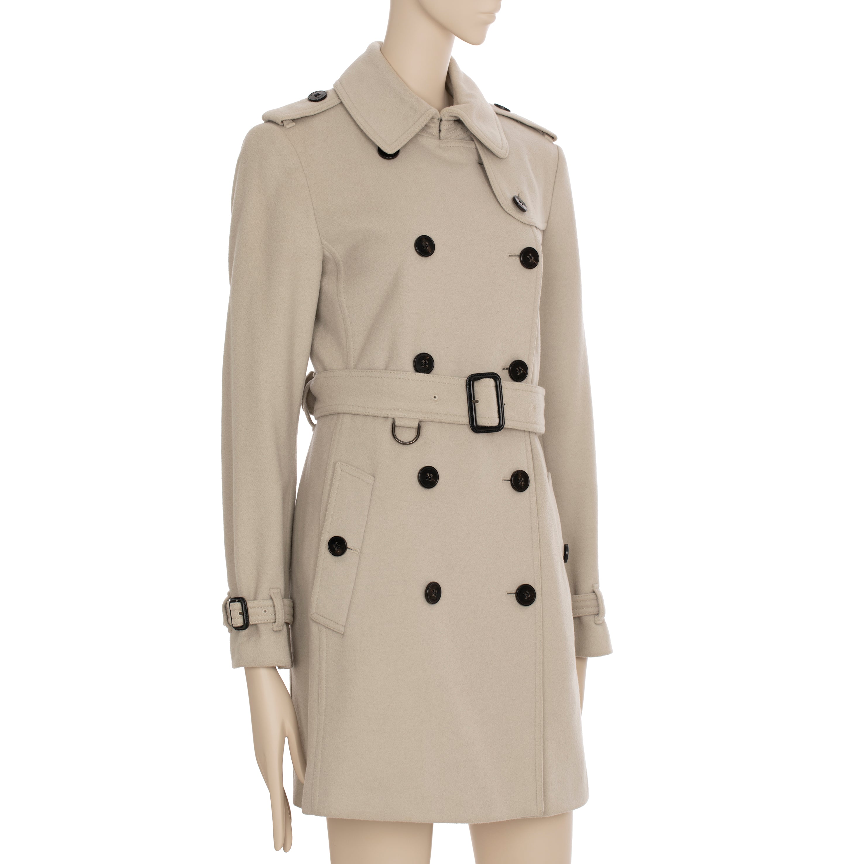 Burberry Beige Wool & Cashmere Trench Coat 38 IT
