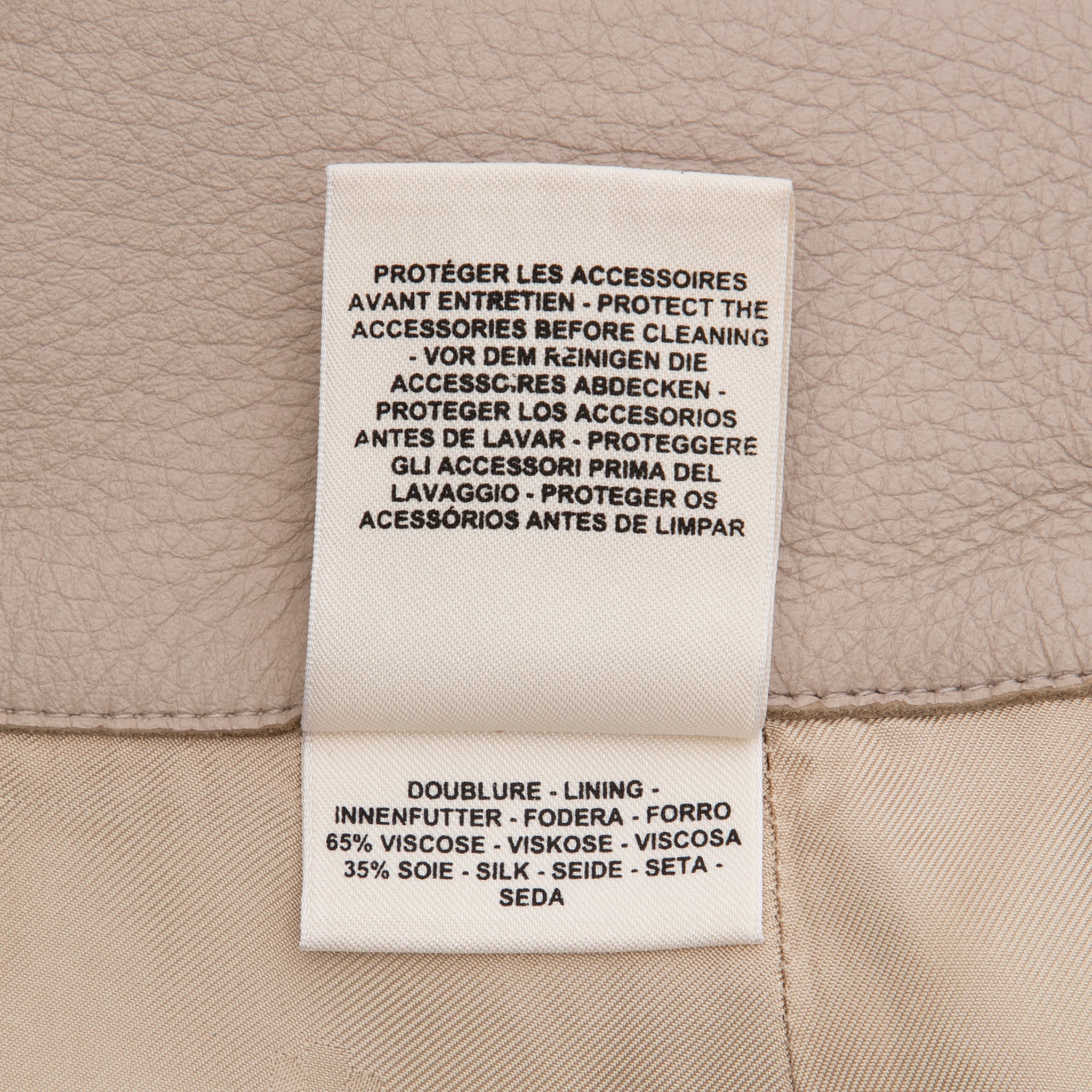 Hermes Beige Leather Skirt With Palladium Details 36 FR