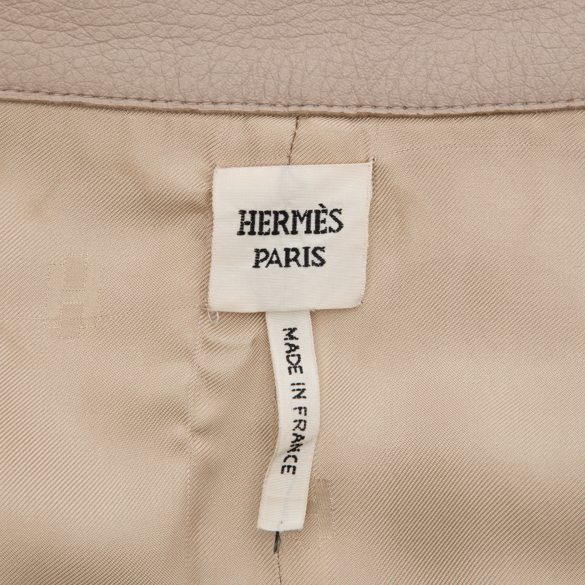 Hermes Beige Leather Skirt With Palladium Details 36 FR