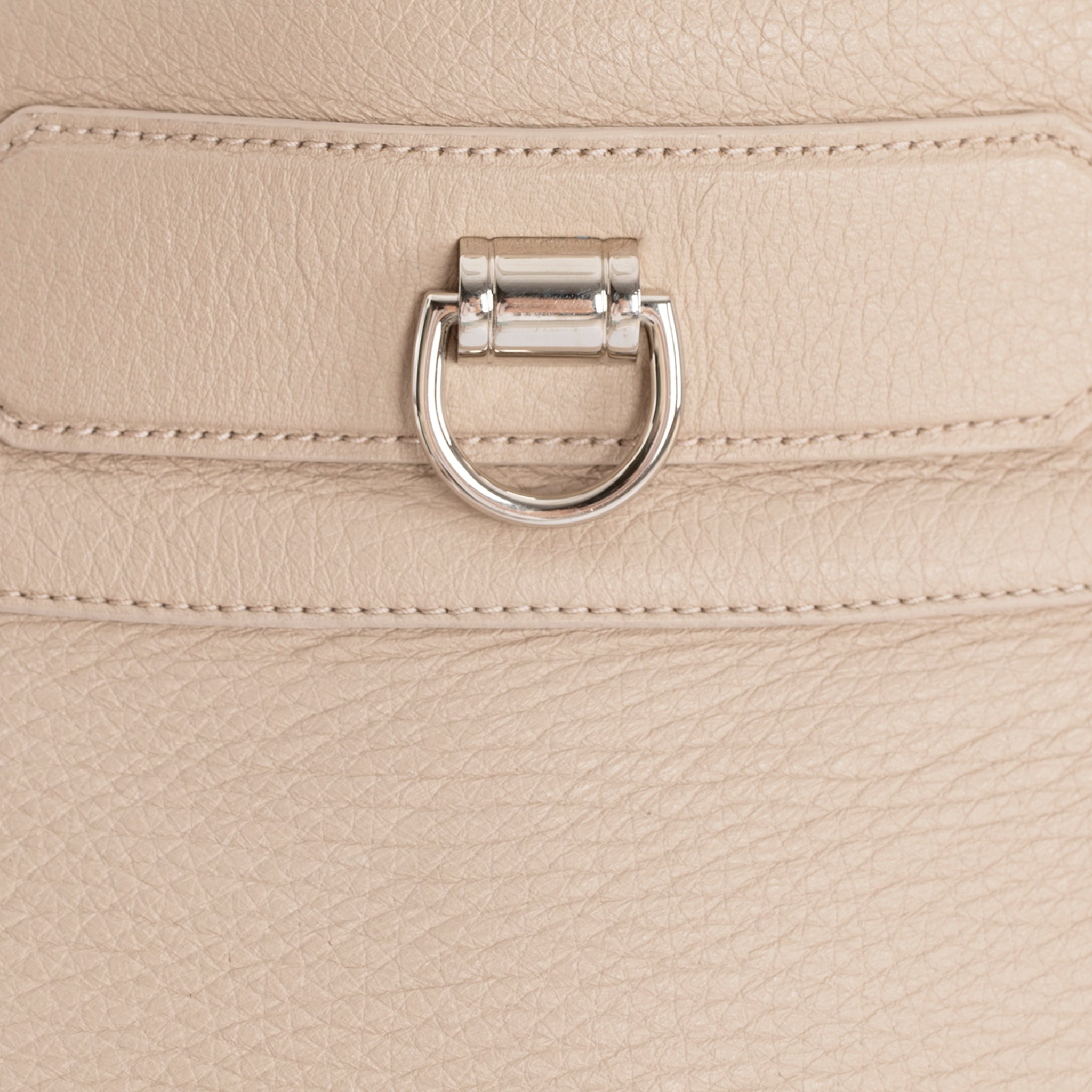 Hermes Beige Leather Skirt With Palladium Details 36 FR