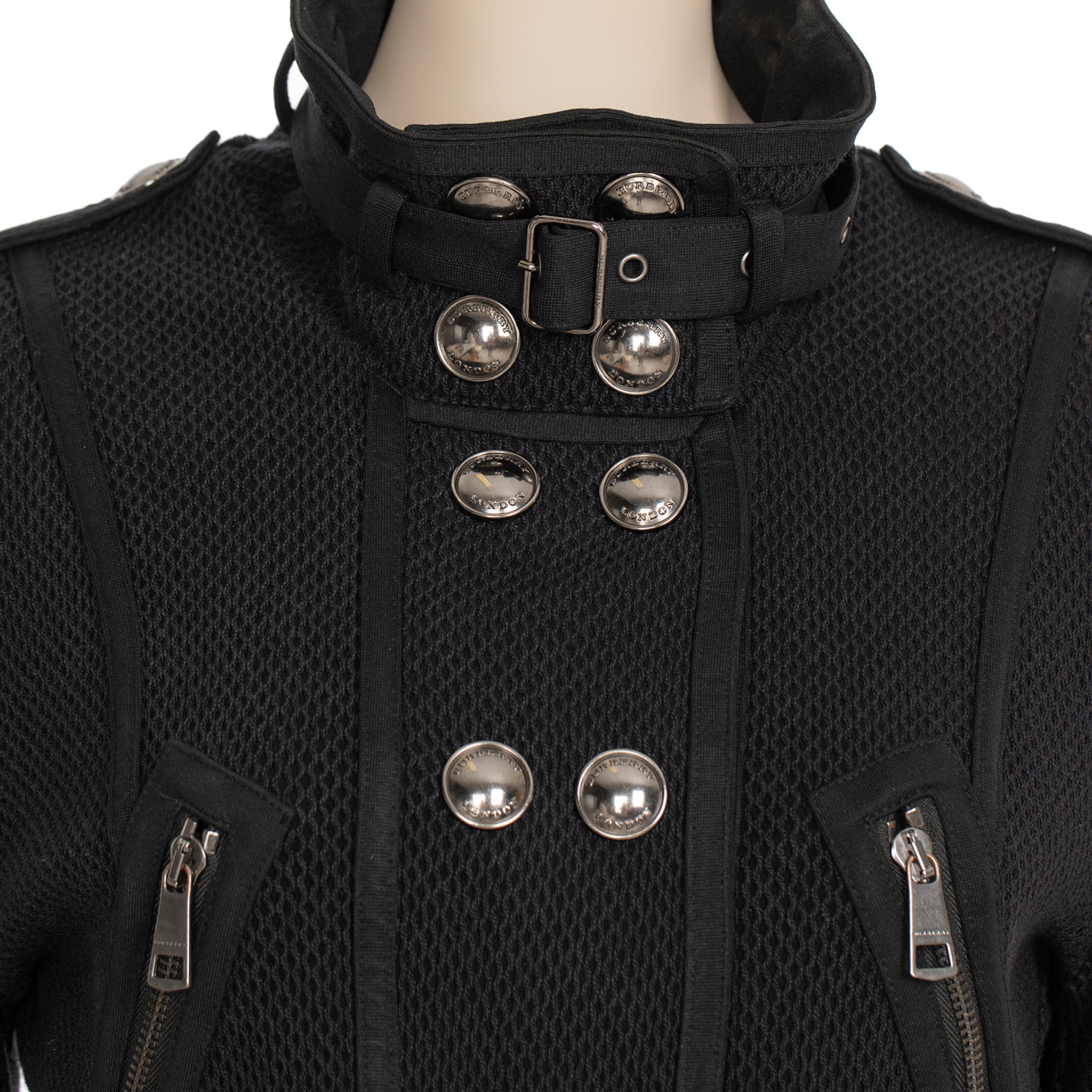 Burberry Cropped Black Mesh Jacket 38 IT