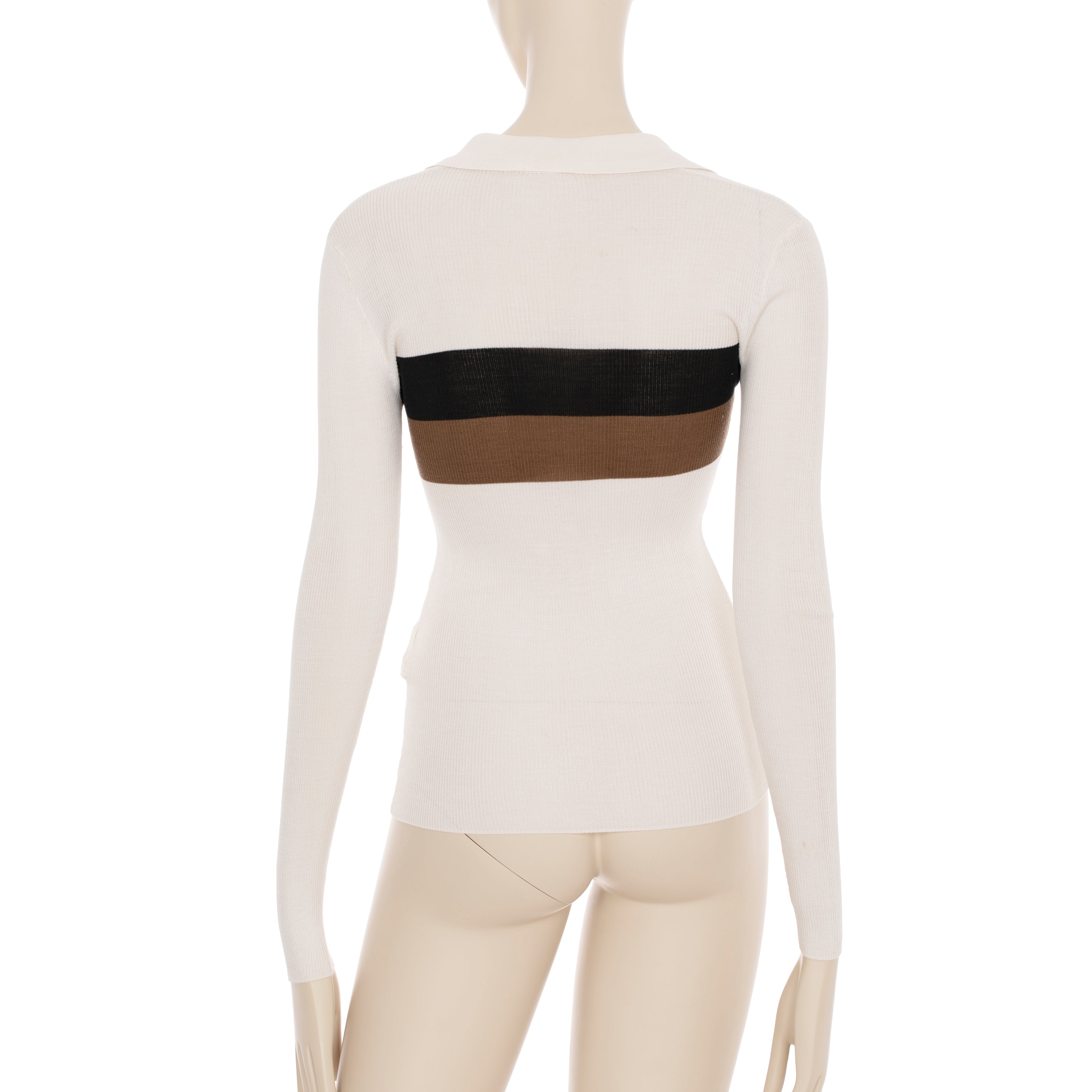 Fendi White Knit Long Sleeve Top 36 IT