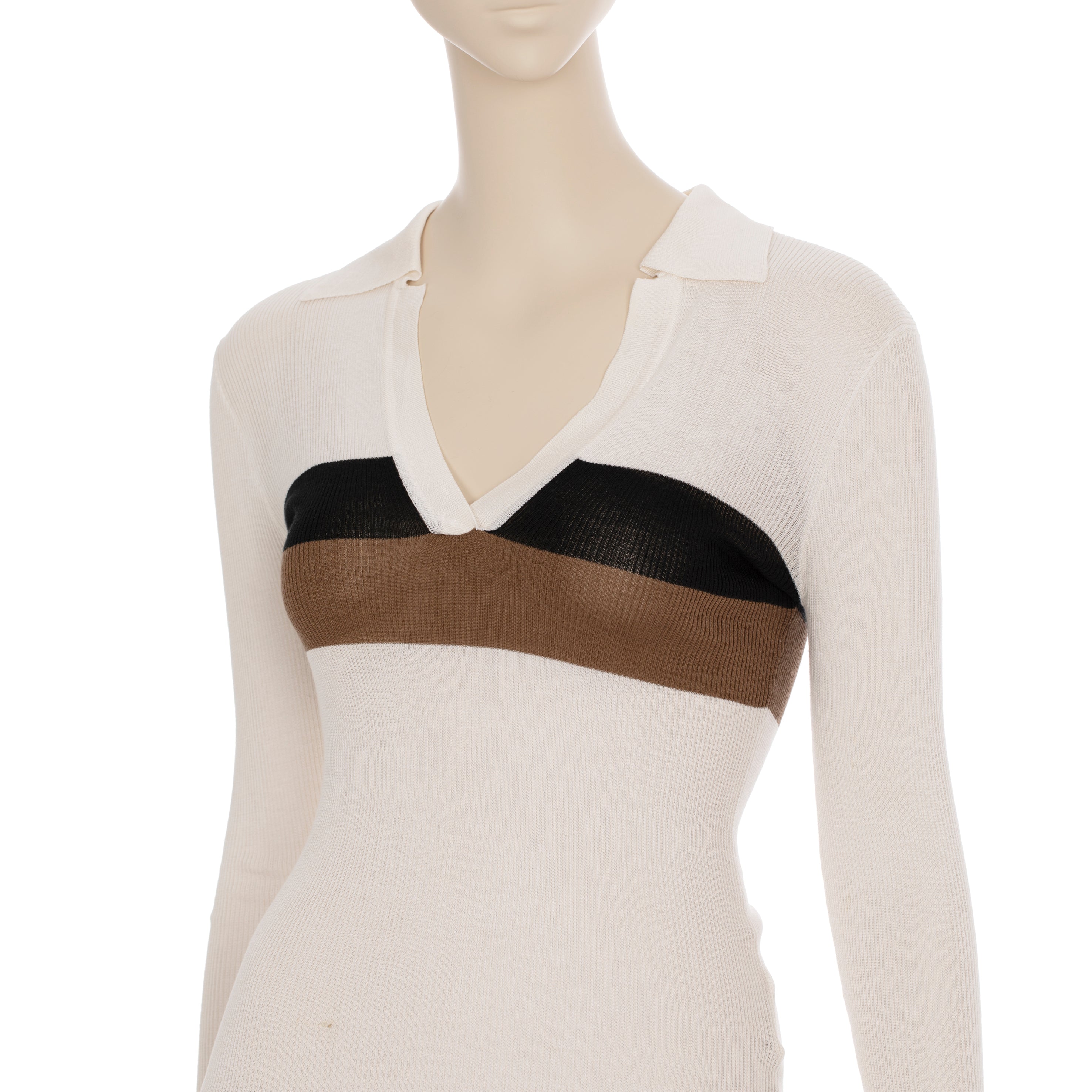 Fendi White Knit Long Sleeve Top 36 IT