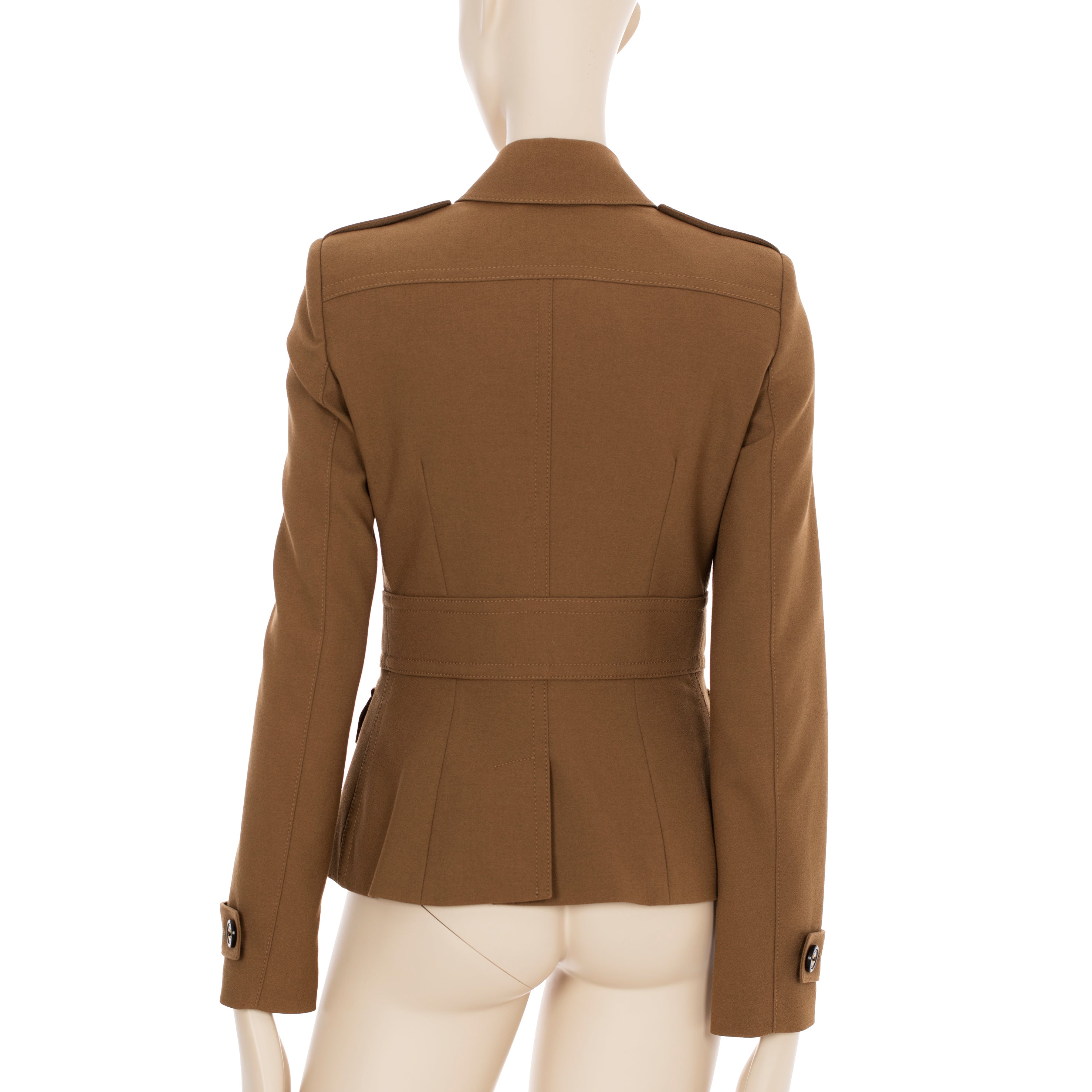 Burberry Cropped Brown Jacket Leather Details 36 IT