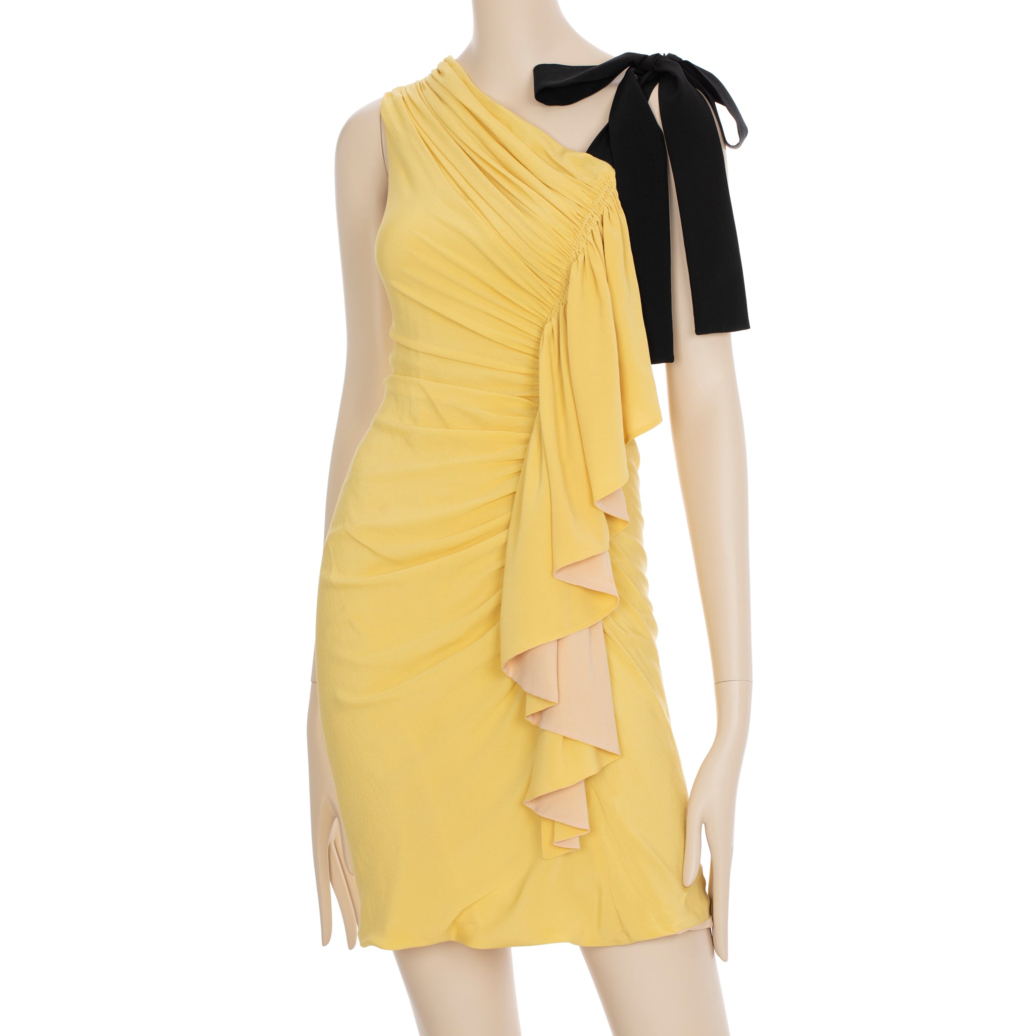 Fendi Vintage Yellow & Nude Dress 38 IT