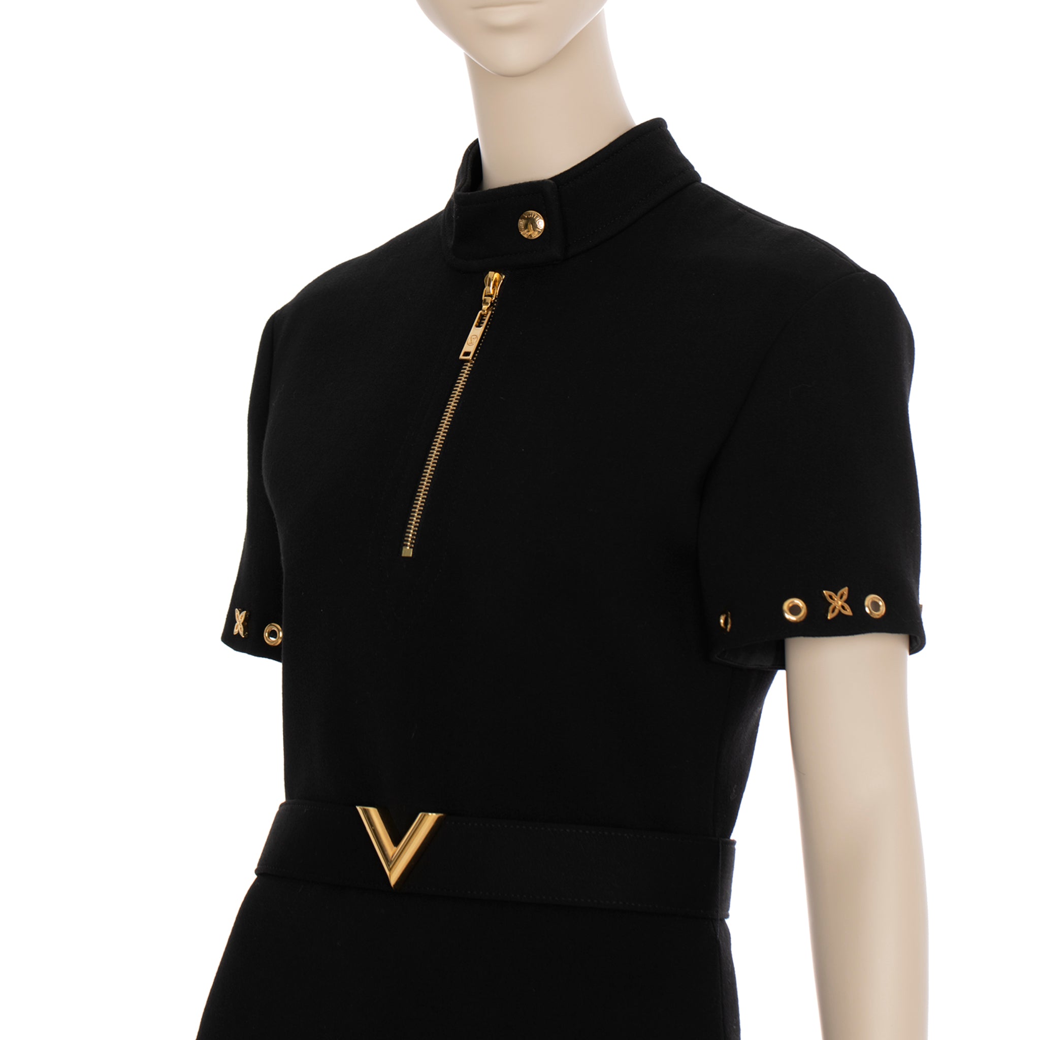 Louis Vuitton Black Dress With Peplum Skirt 36 FR