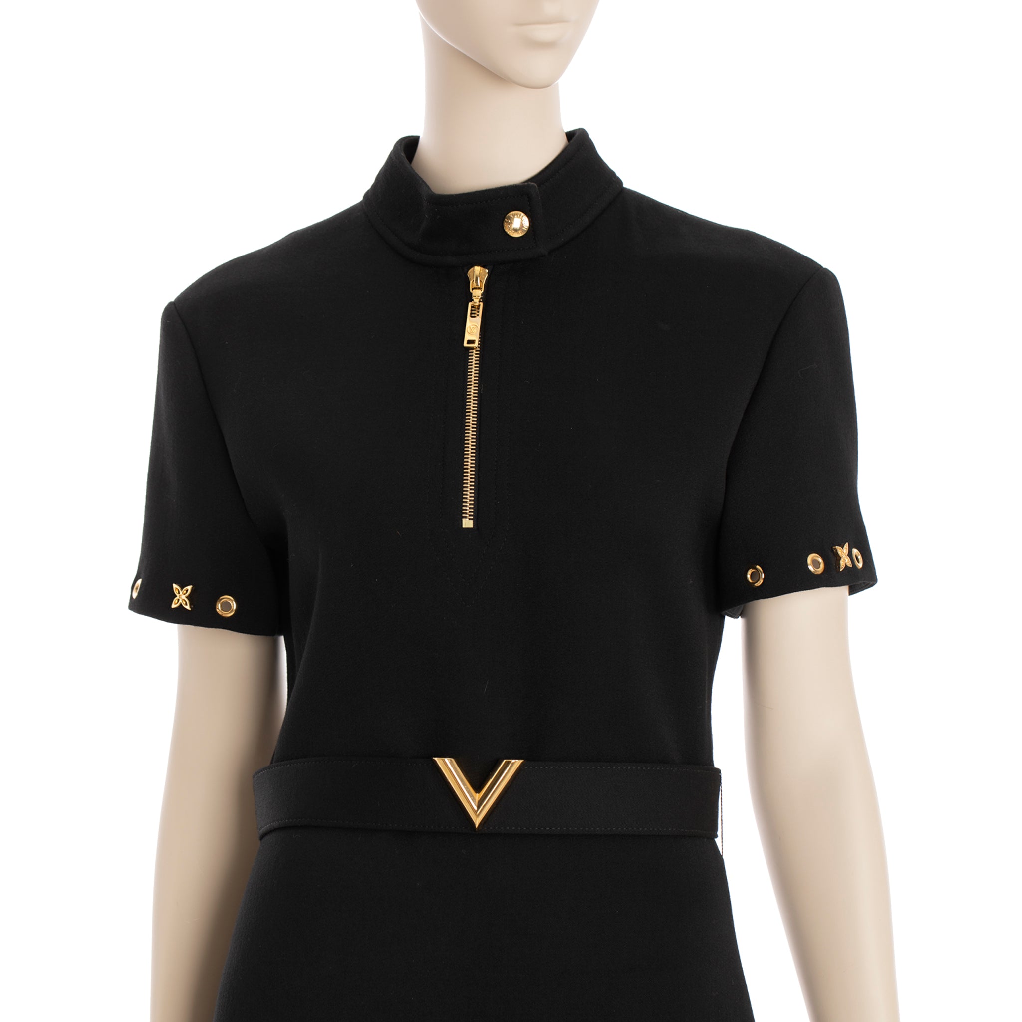 Louis Vuitton Black Dress With Peplum Skirt 36 FR