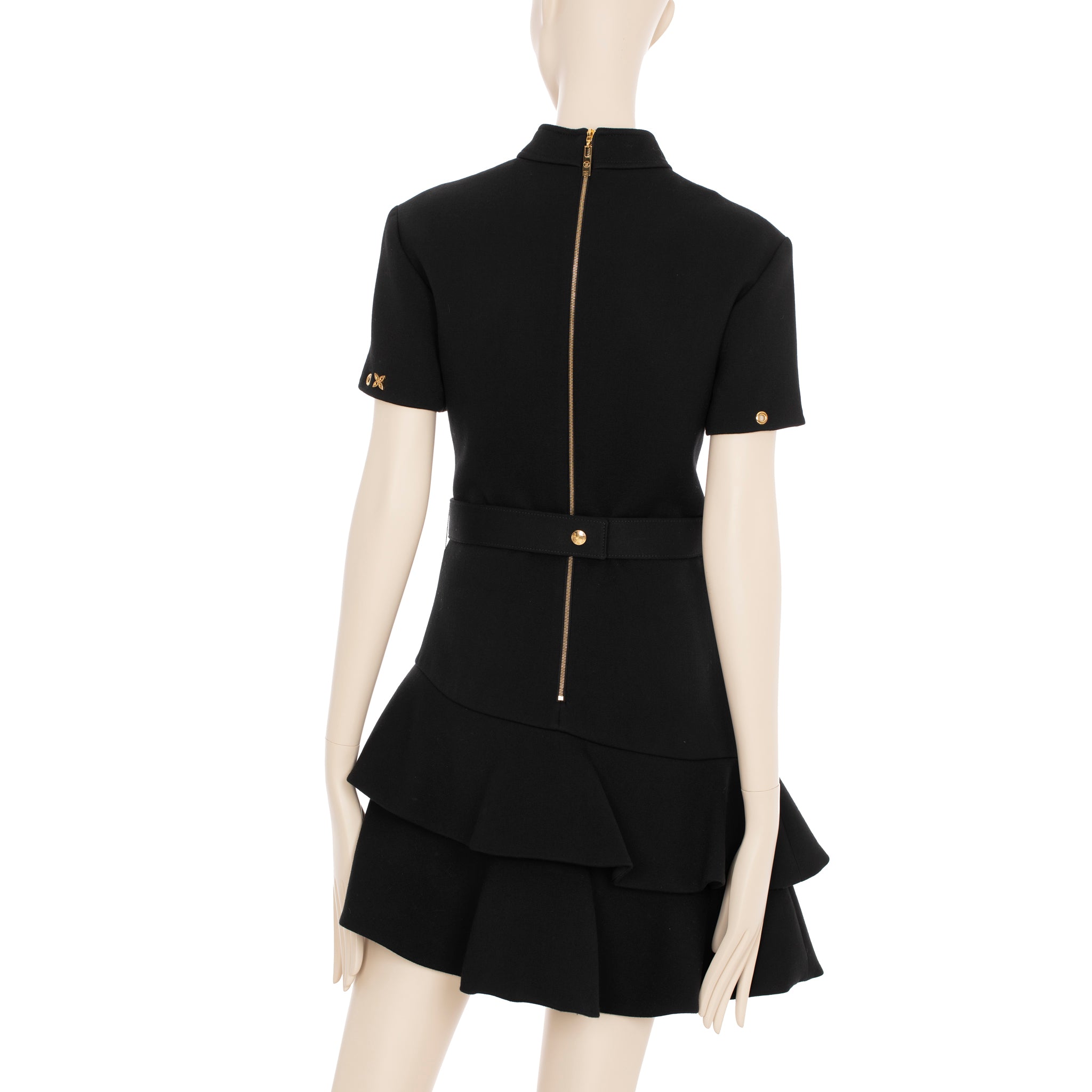 Louis Vuitton Black Dress With Peplum Skirt 36 FR