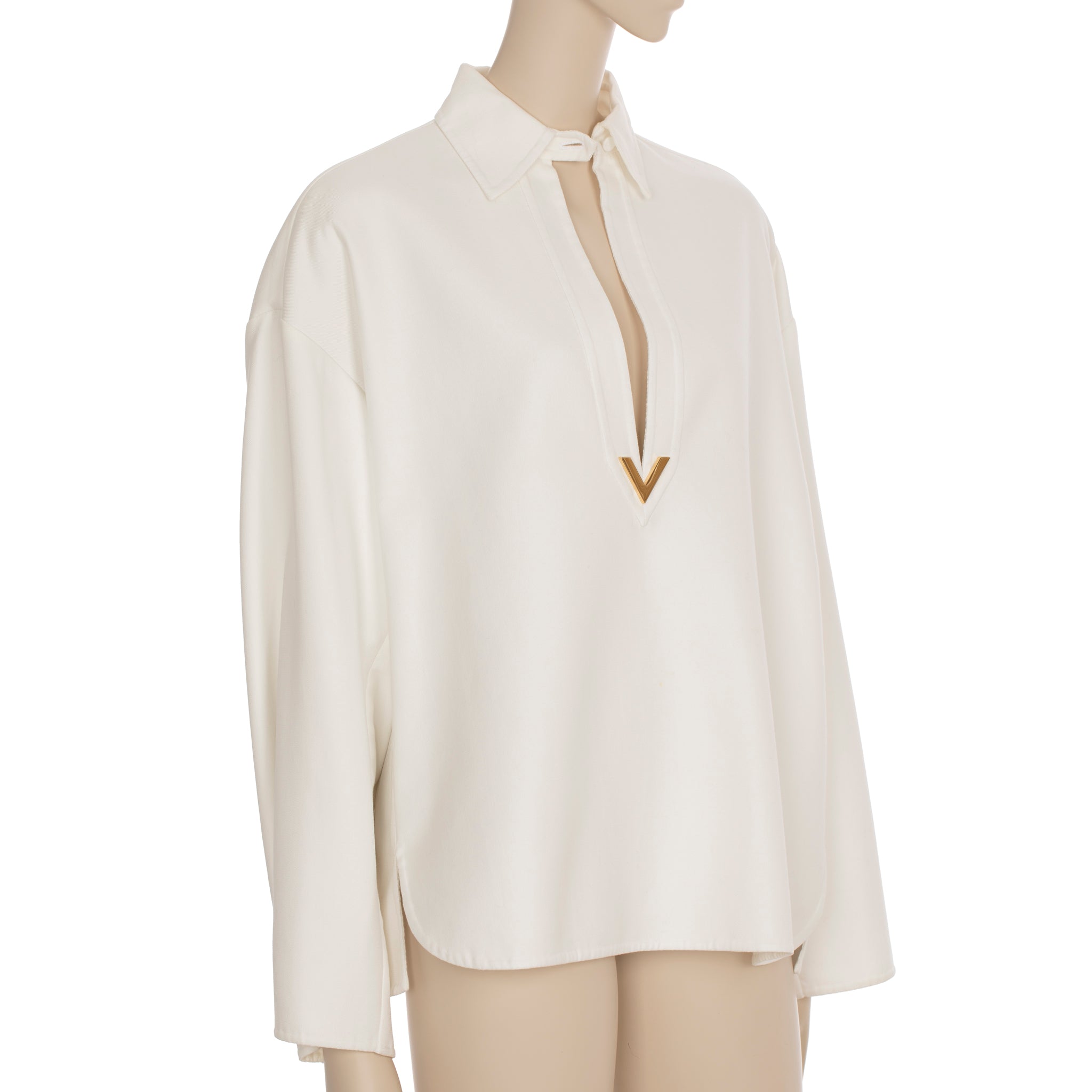 Valentino Womens Oversized Shirt In White With Vlogo Detail 40 IT
