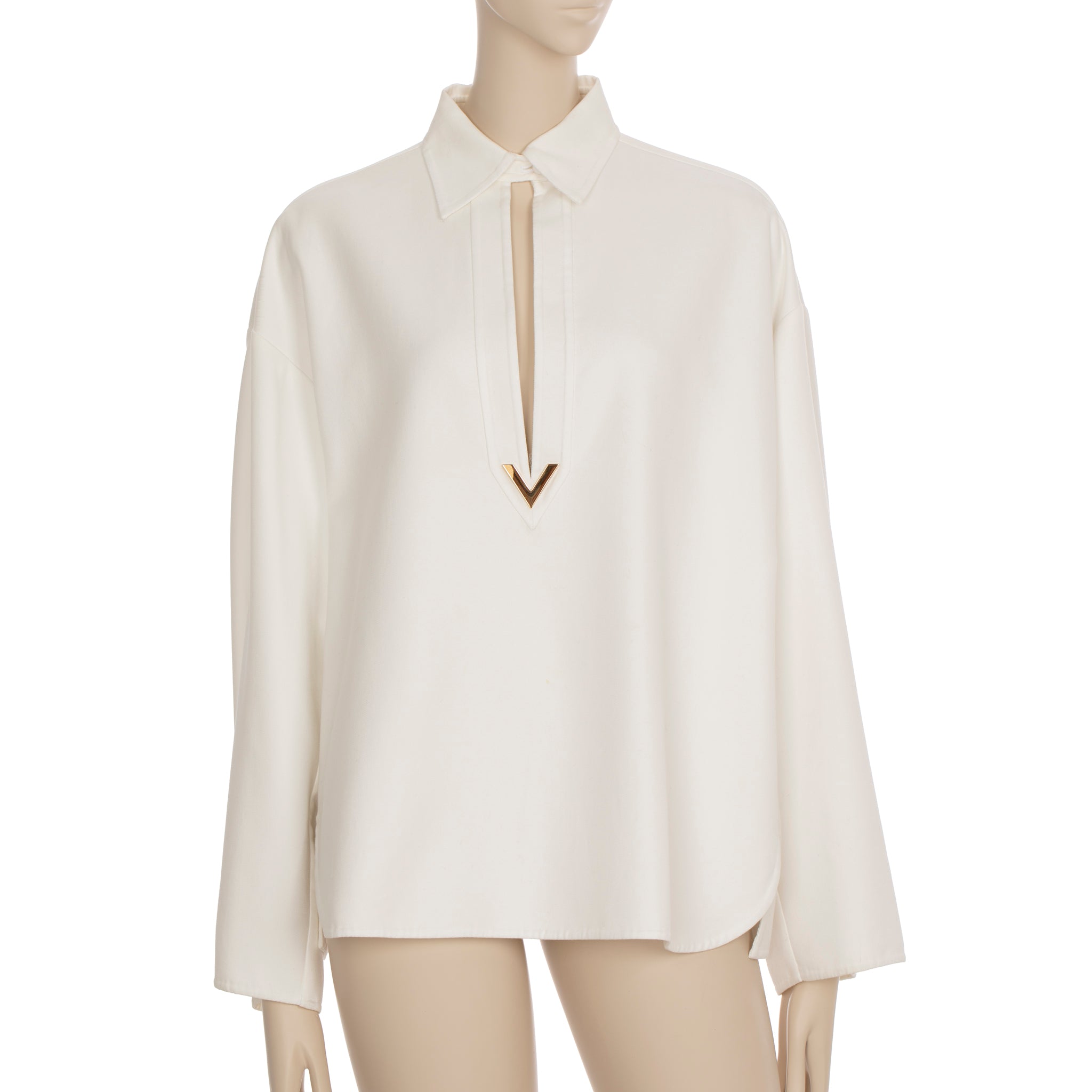 Valentino Womens Oversized Shirt In White With Vlogo Detail 40 IT