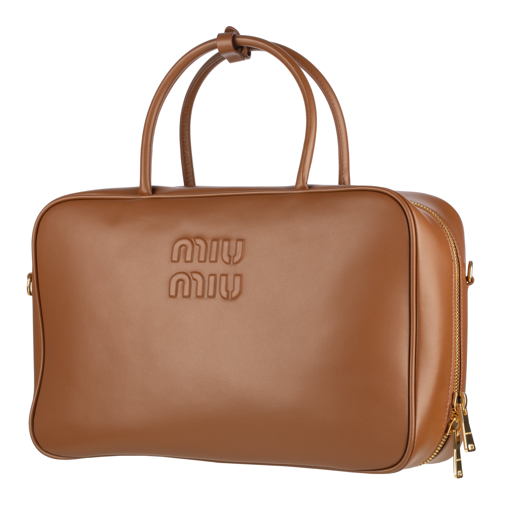 Miu Miu Cognac Leather Beau Bag