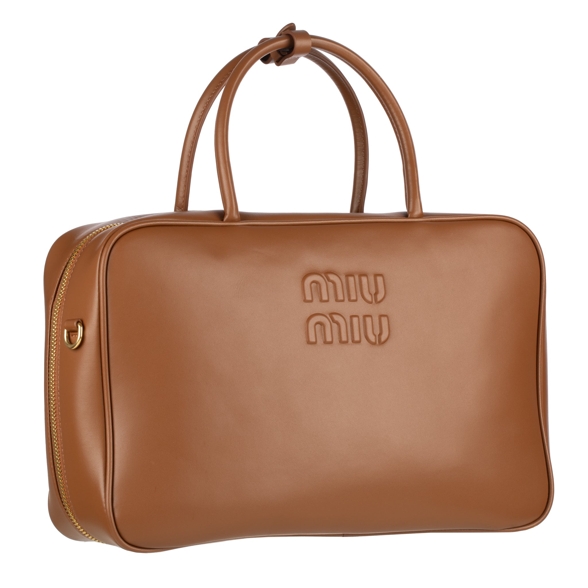 Miu Miu Cognac Leather Beau Bag