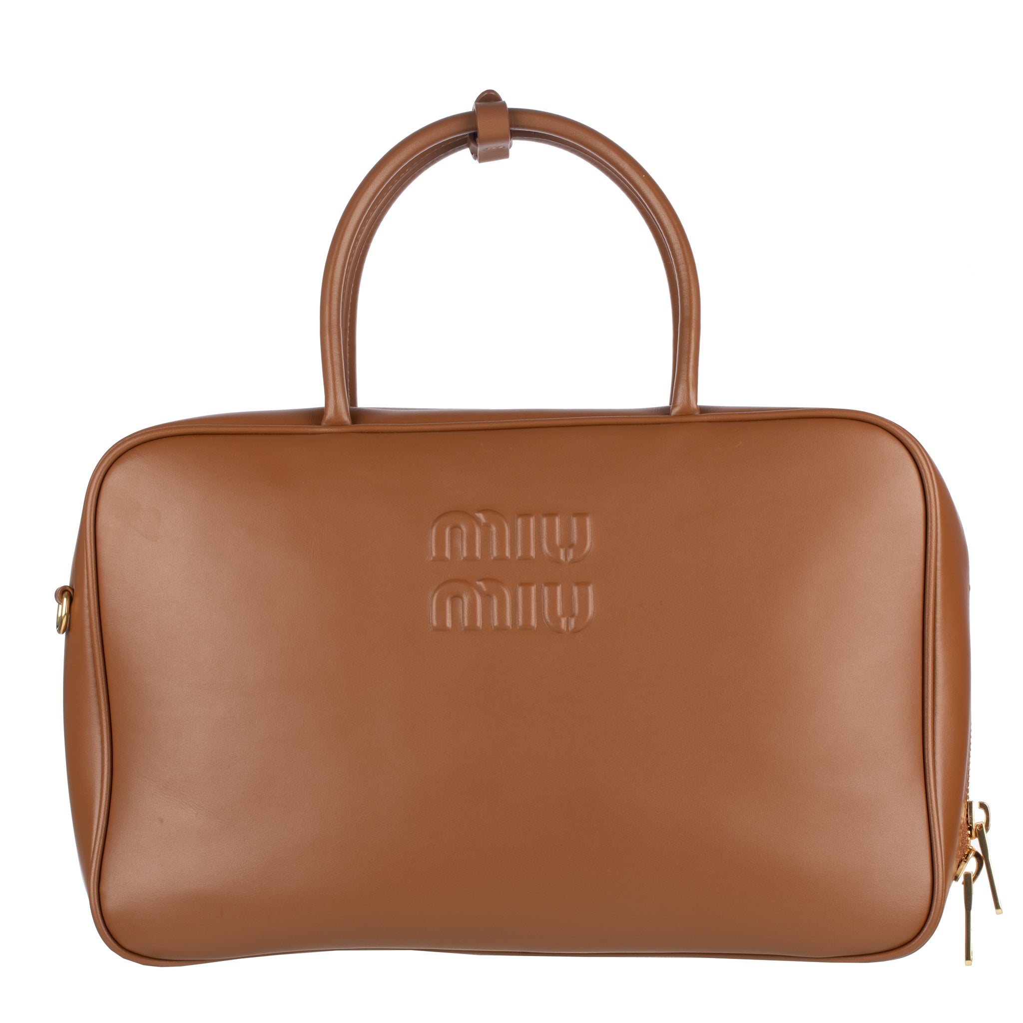 Miu Miu Cognac Leather Beau Bag