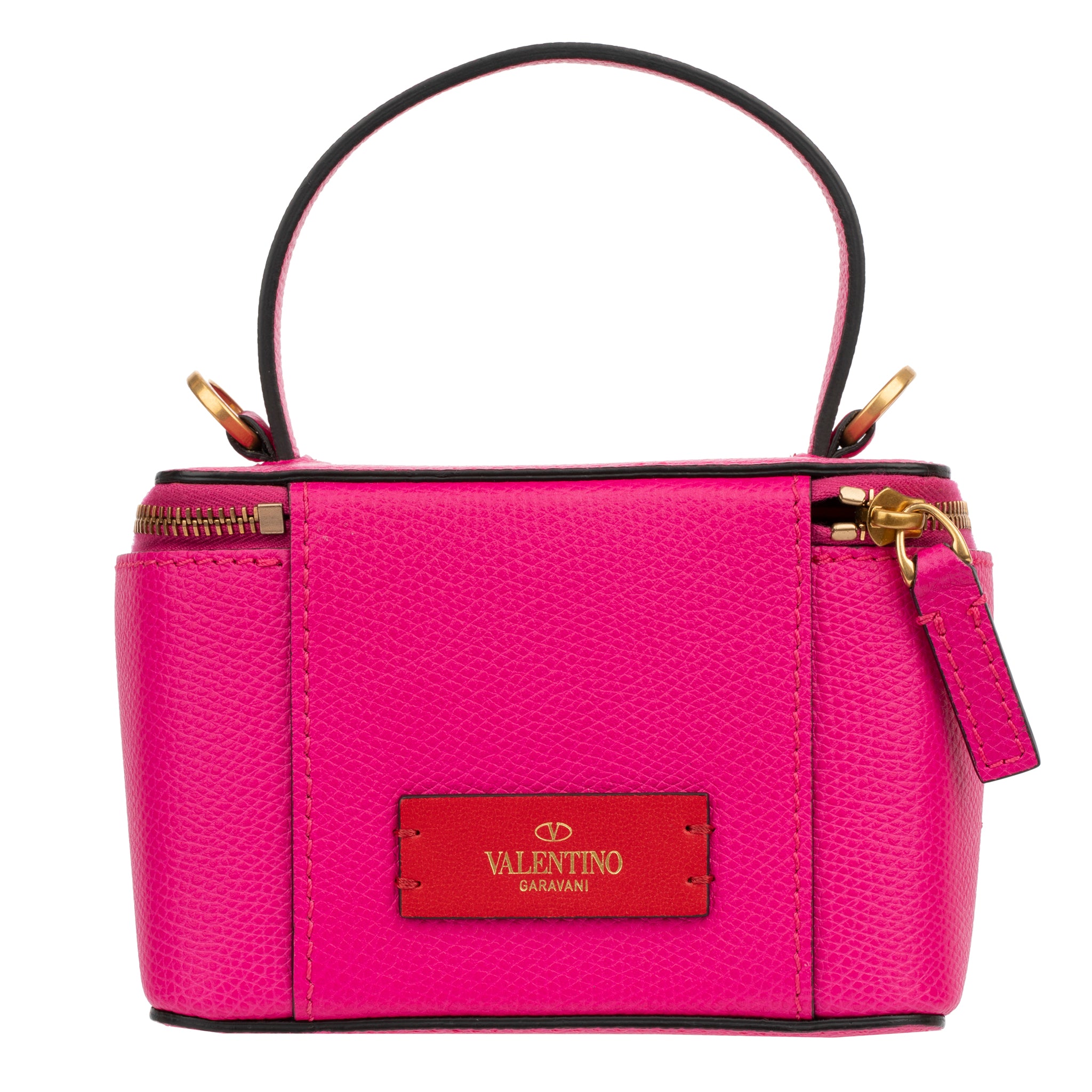 Valentino Pink Vsling Vanity Case With Gold Tone Hardware