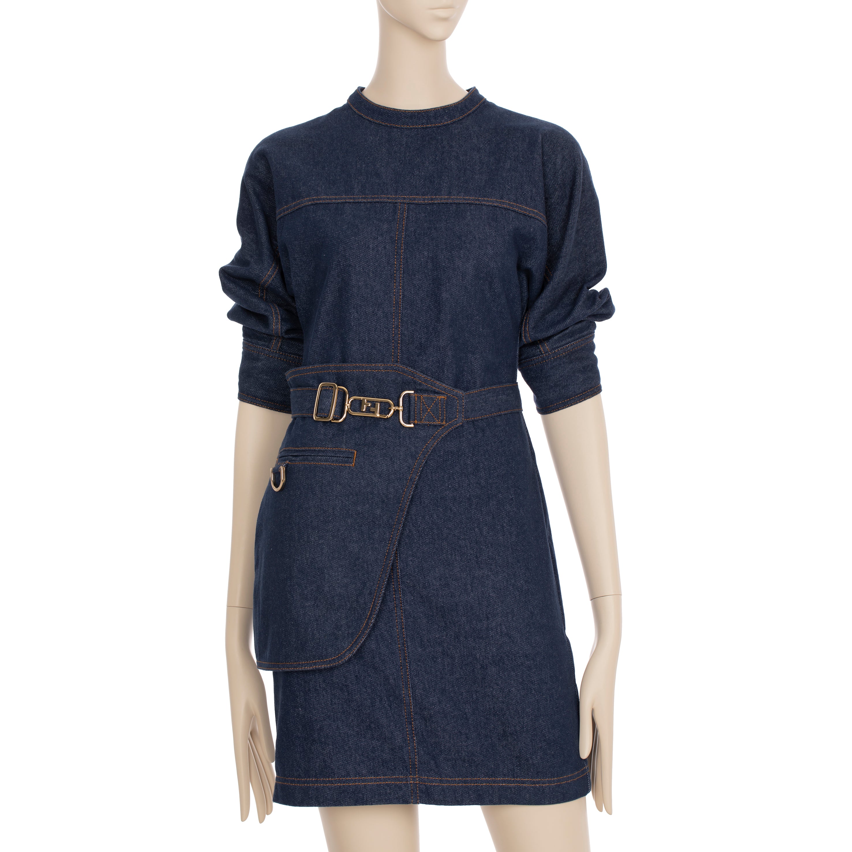 Fendi Denim Dress With Belt Bag 36 IT