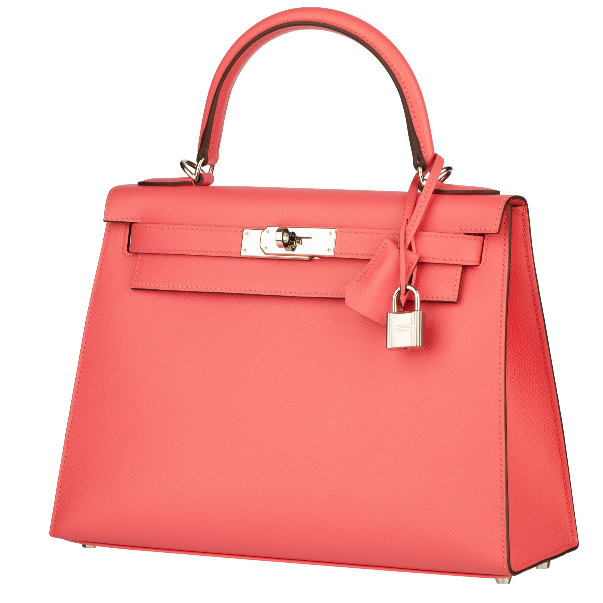 Hermes Kelly 28cm Rose Azalee Epsom Leather Palladium Hardware