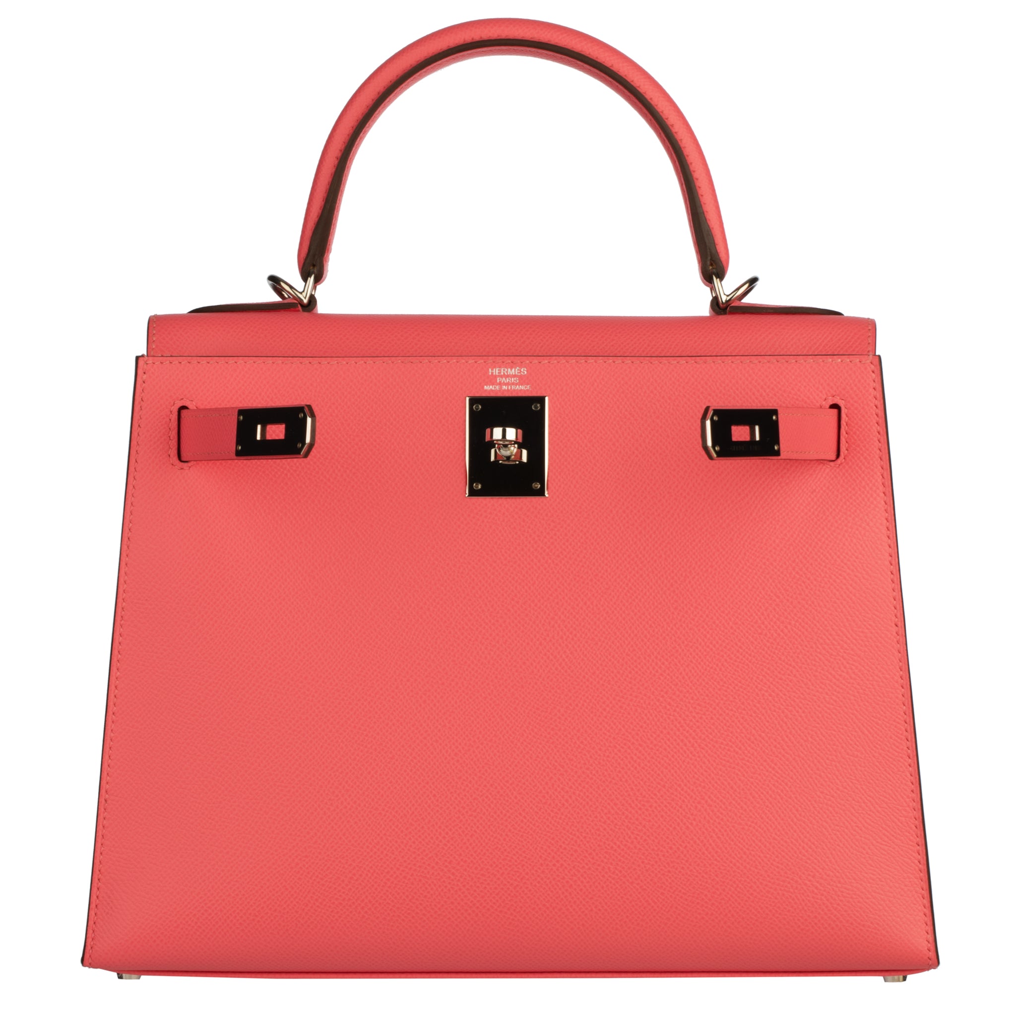 Hermes Kelly 28cm Rose Azalee Epsom Leather Palladium Hardware