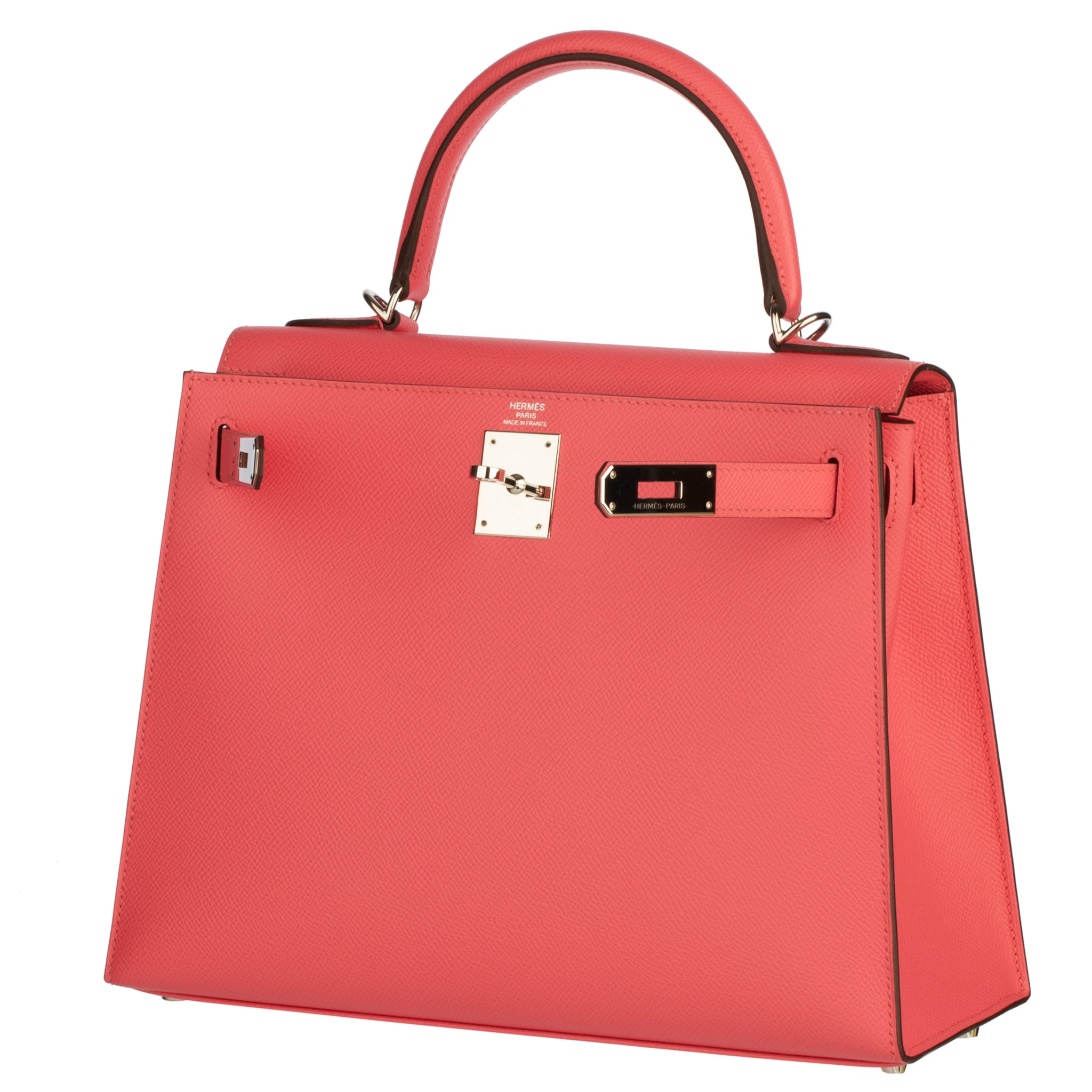 Hermes Kelly 28cm Rose Azalee Epsom Leather Palladium Hardware