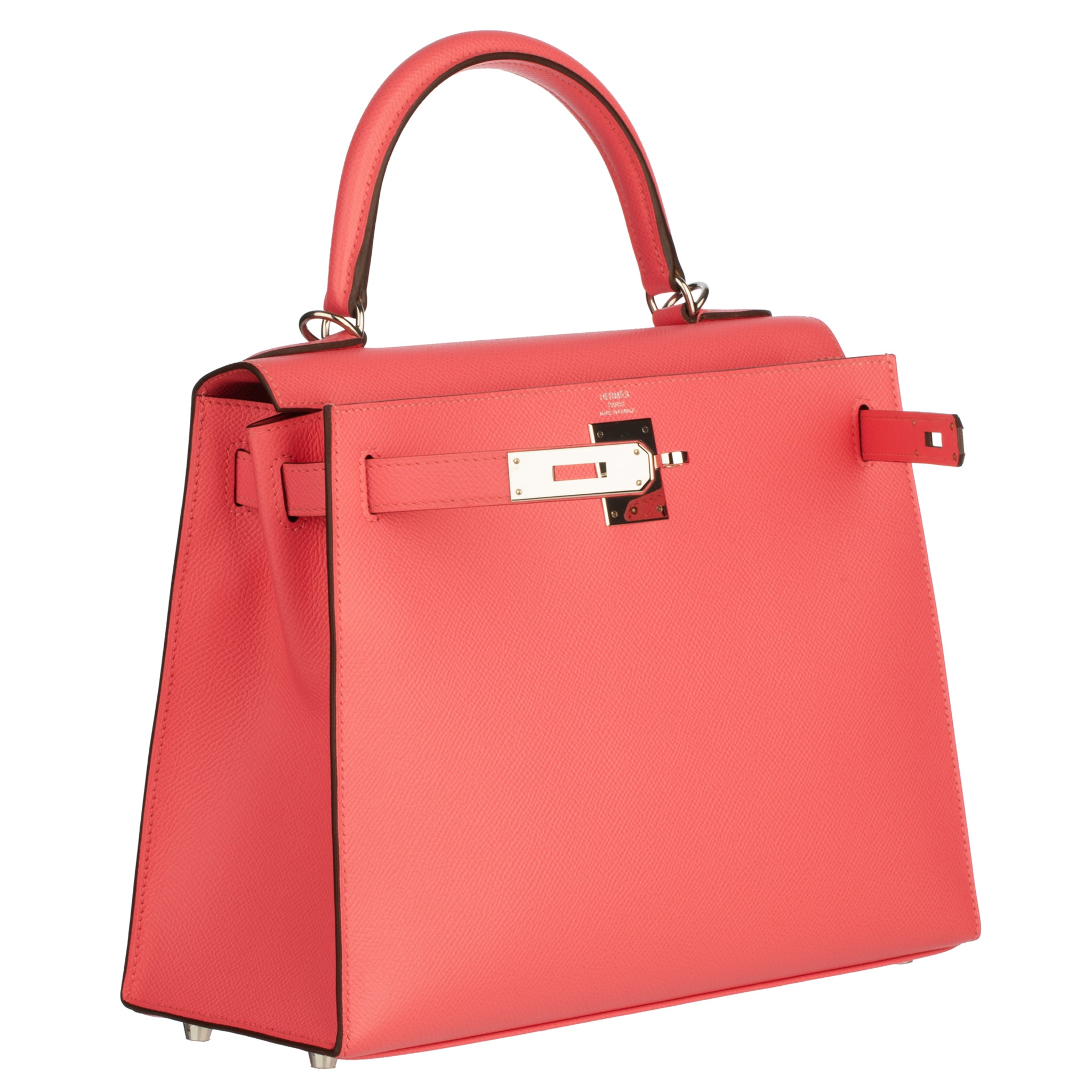 Hermes Kelly 28cm Rose Azalee Epsom Leather Palladium Hardware