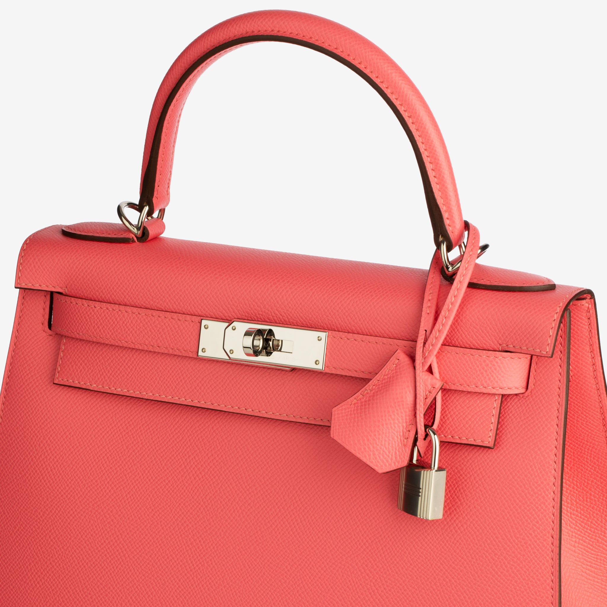 Hermes Kelly 28cm Rose Azalee Epsom Leather Palladium Hardware