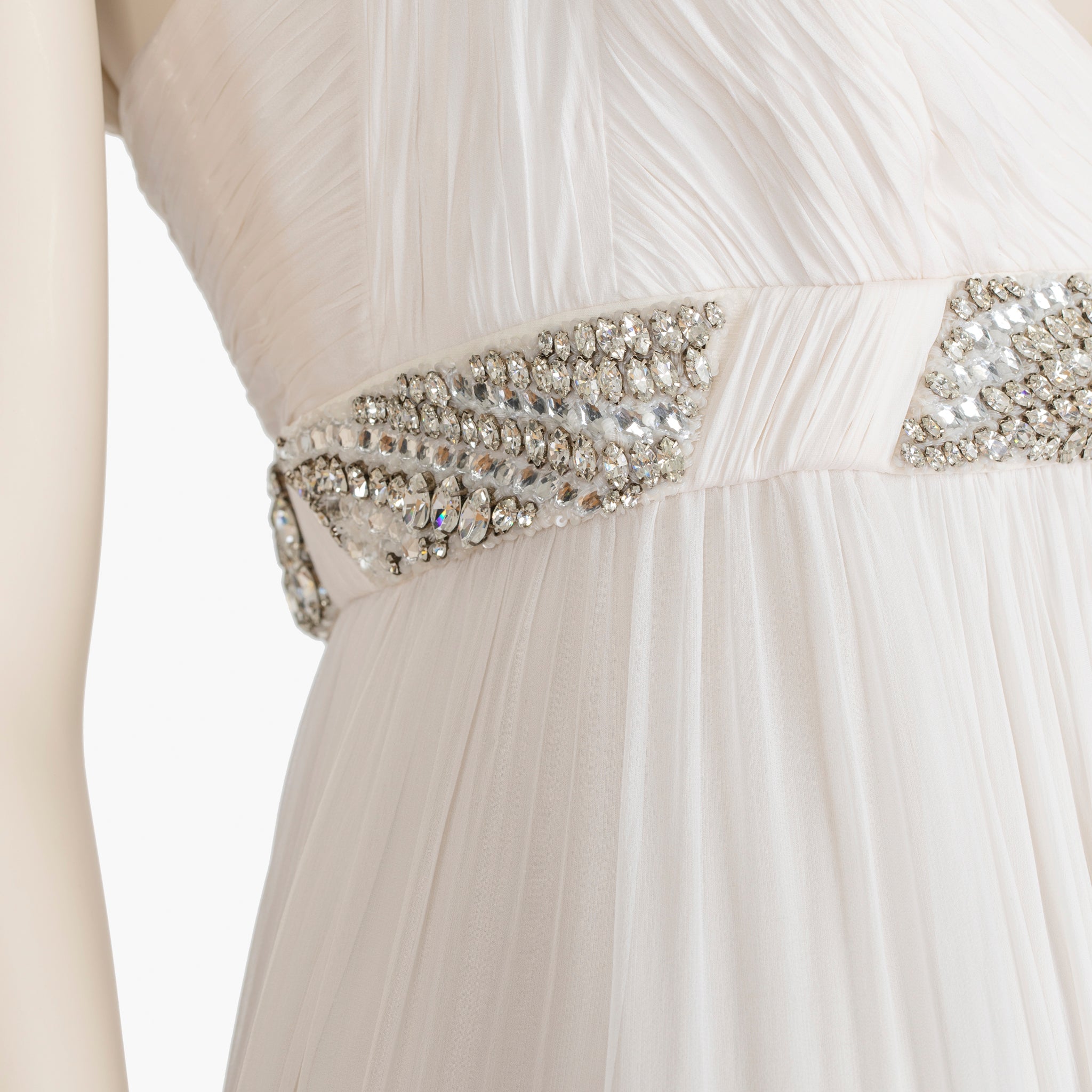 Roberto Cavalli Ivory Gown with Crystal Details 38 IT