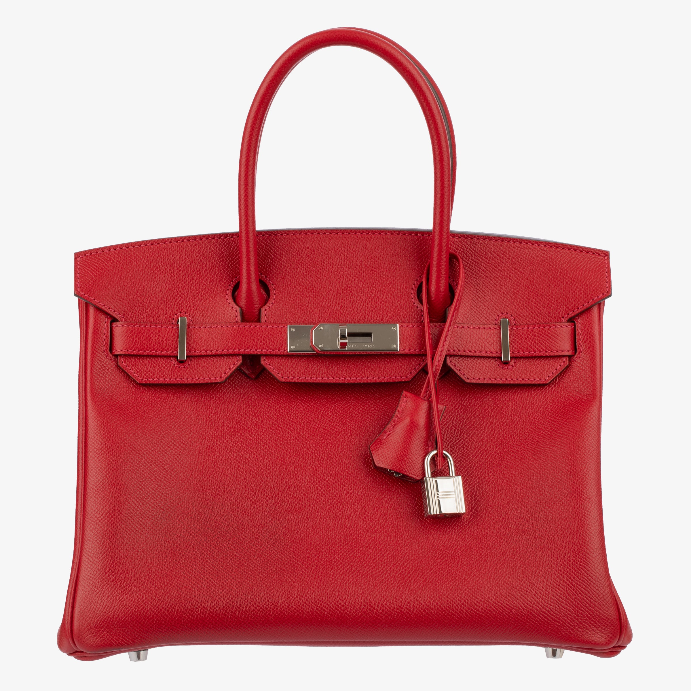 Hermes Birkin 30cm Rouge Casaque Epsom Leather Palladium Hardware