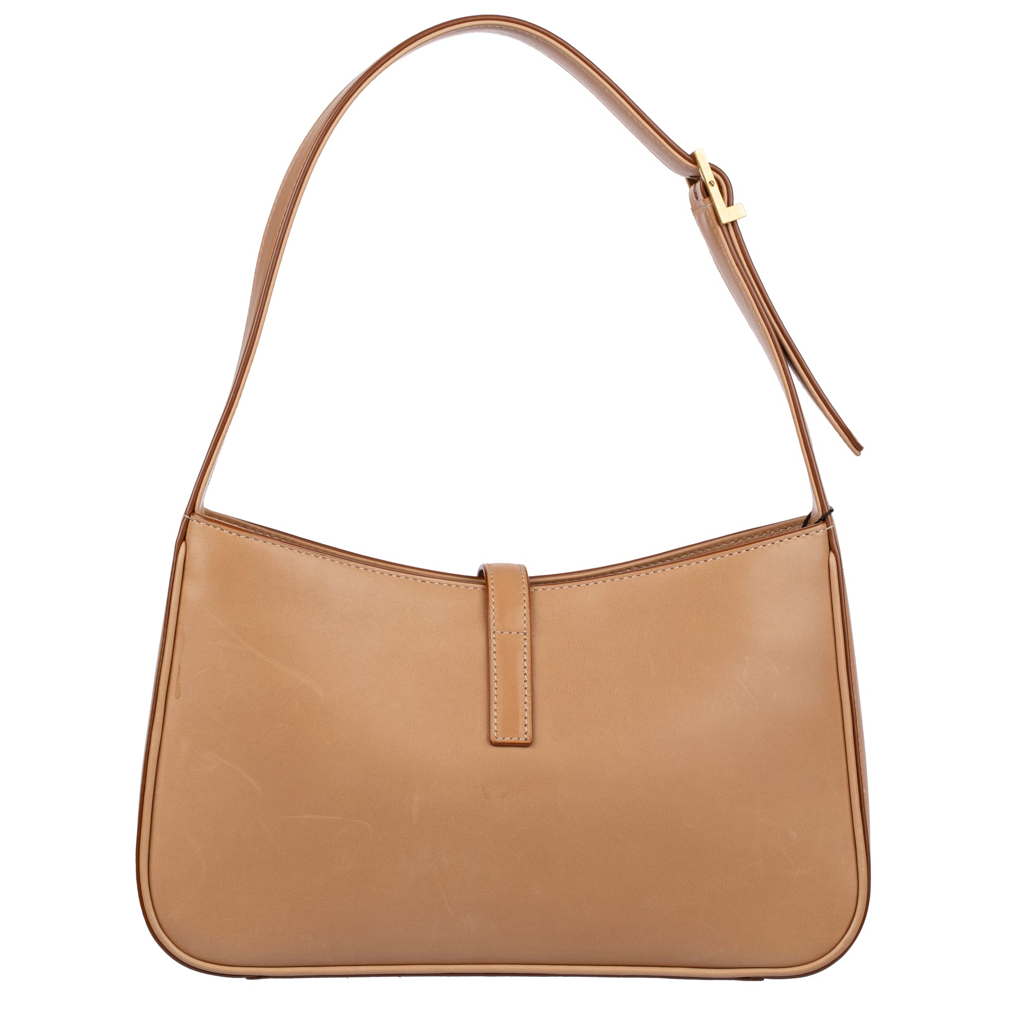 Yves Saint Laurent Le 5 à 7 Hobo Bag Smooth Tan Leather Gold Tone Hardware