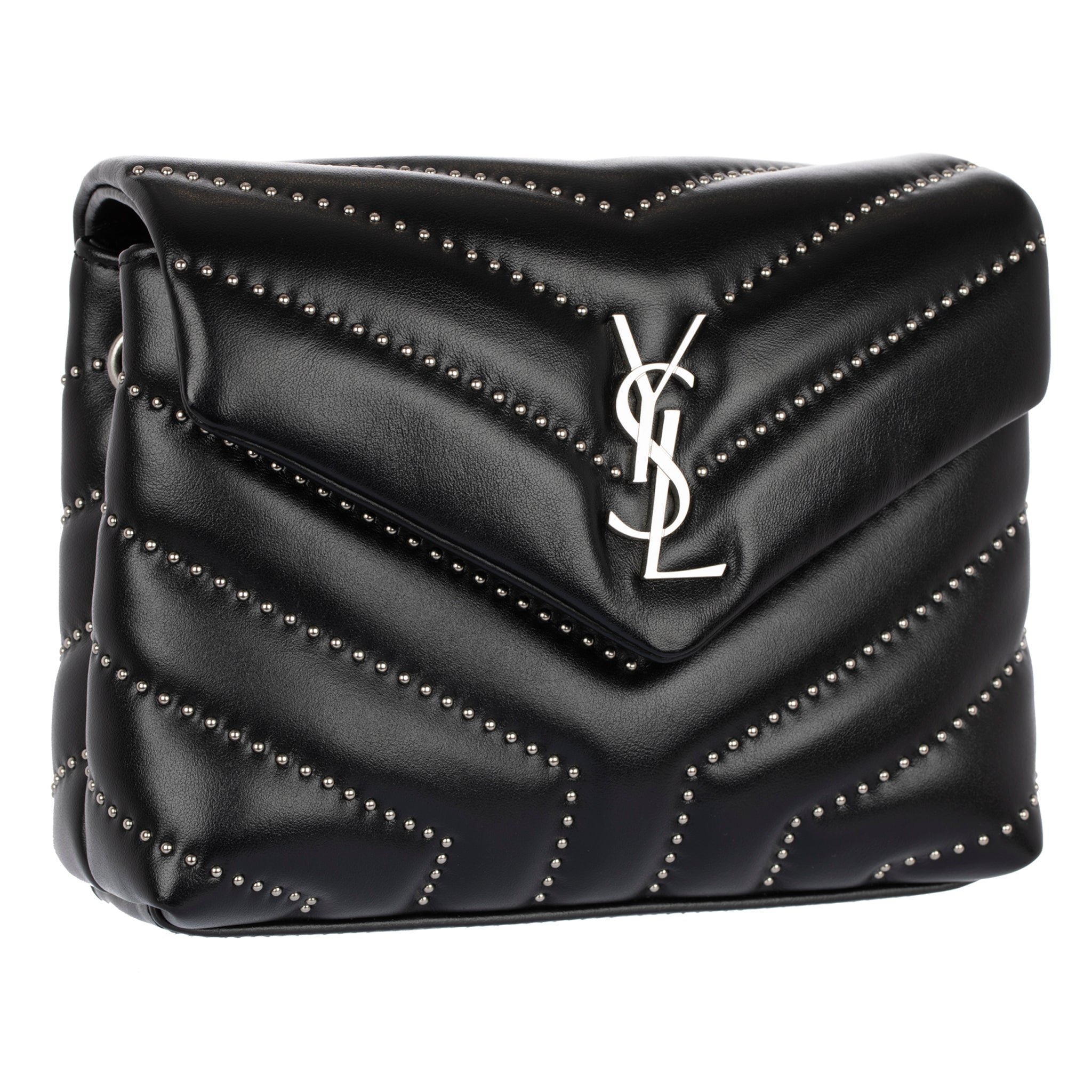 Yves Saint Laurent LouLou Handbag Black leather With Studs