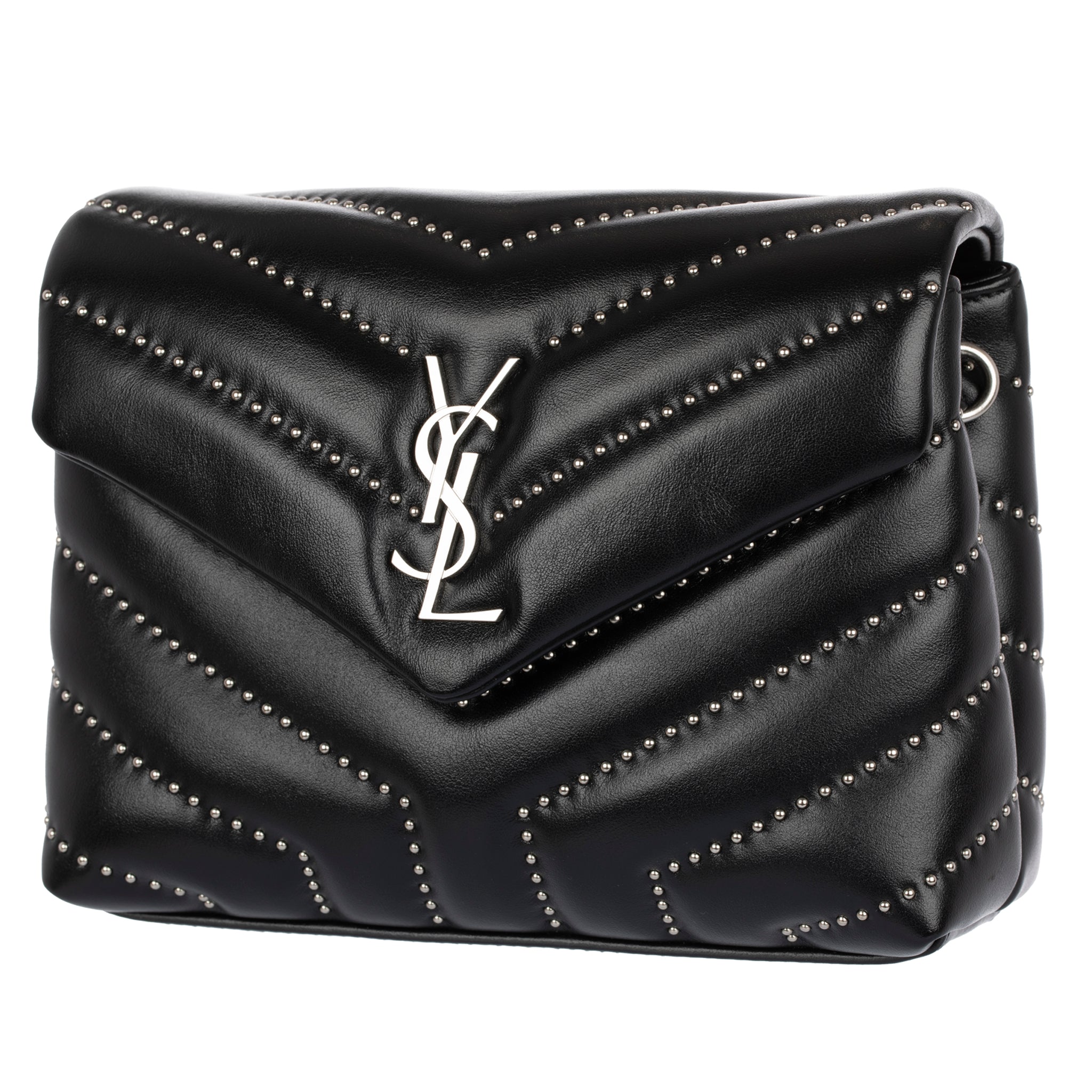 Yves Saint Laurent LouLou Handbag Black leather With Studs