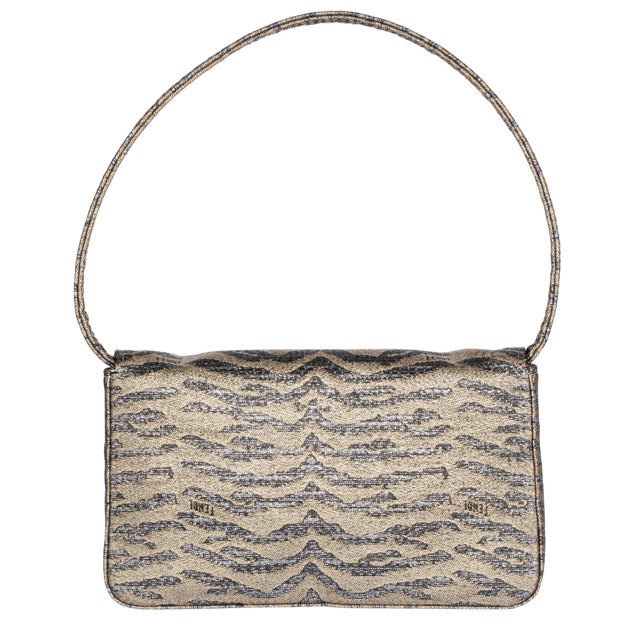 Fendi Micro Baguette Clutch Metallic Gold Zebra Pattern