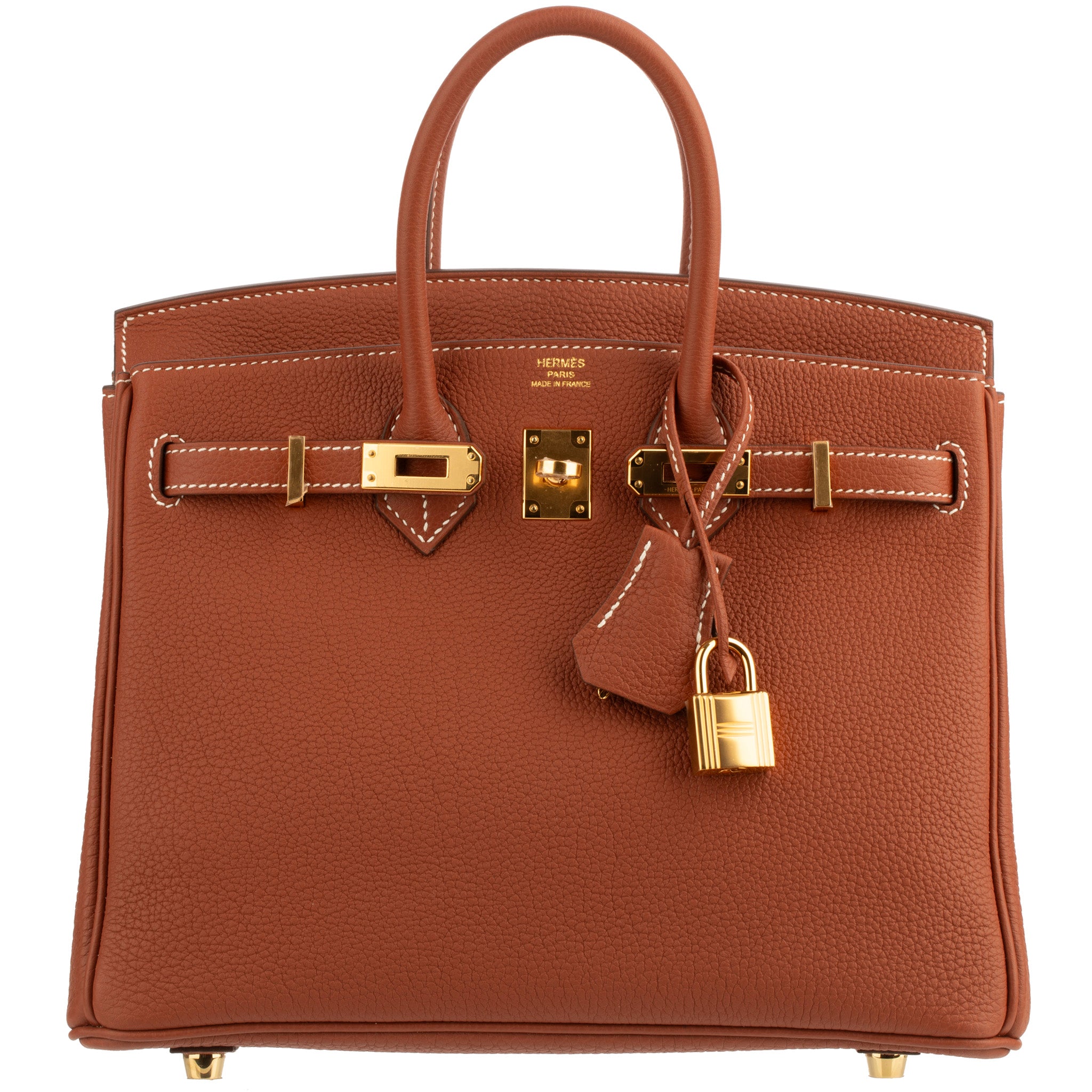 Hermes Birkin 25cm Sienne Togo Leather Gold Hardware