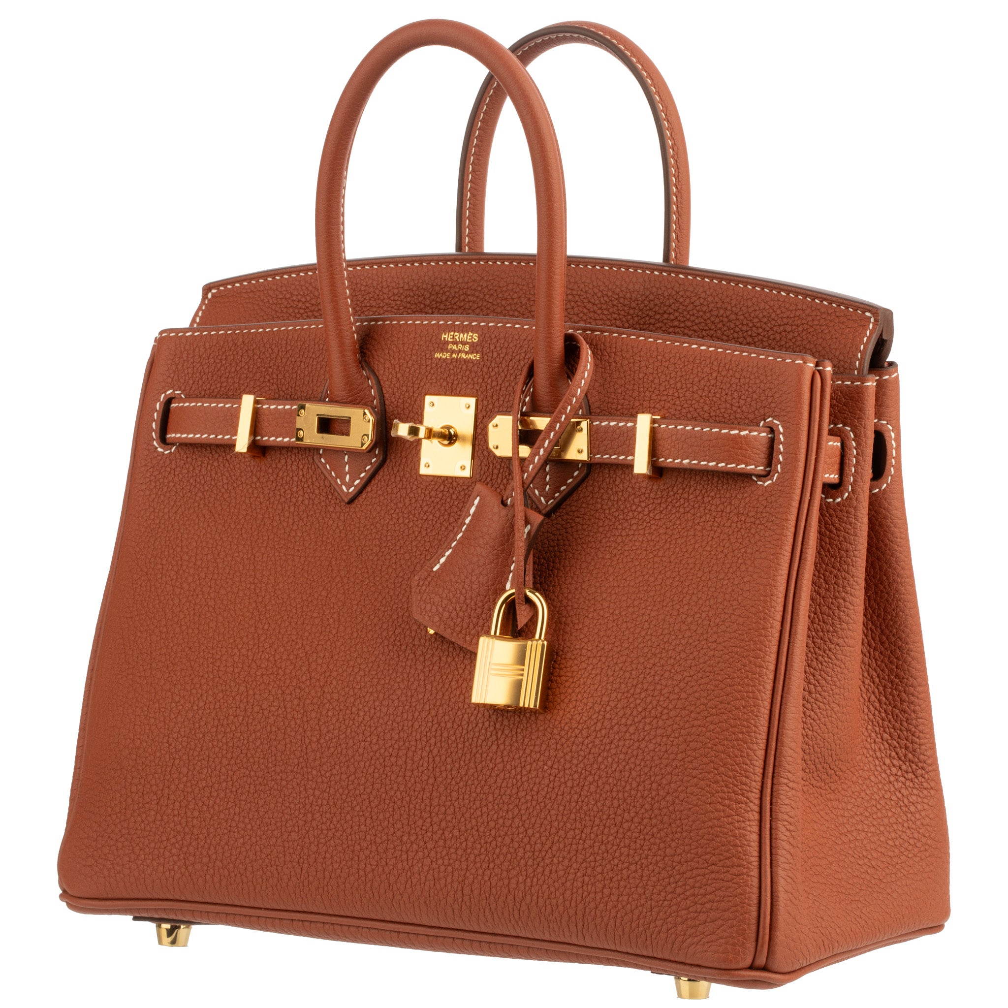 Hermes Birkin 25cm Sienne Togo Leather Gold Hardware