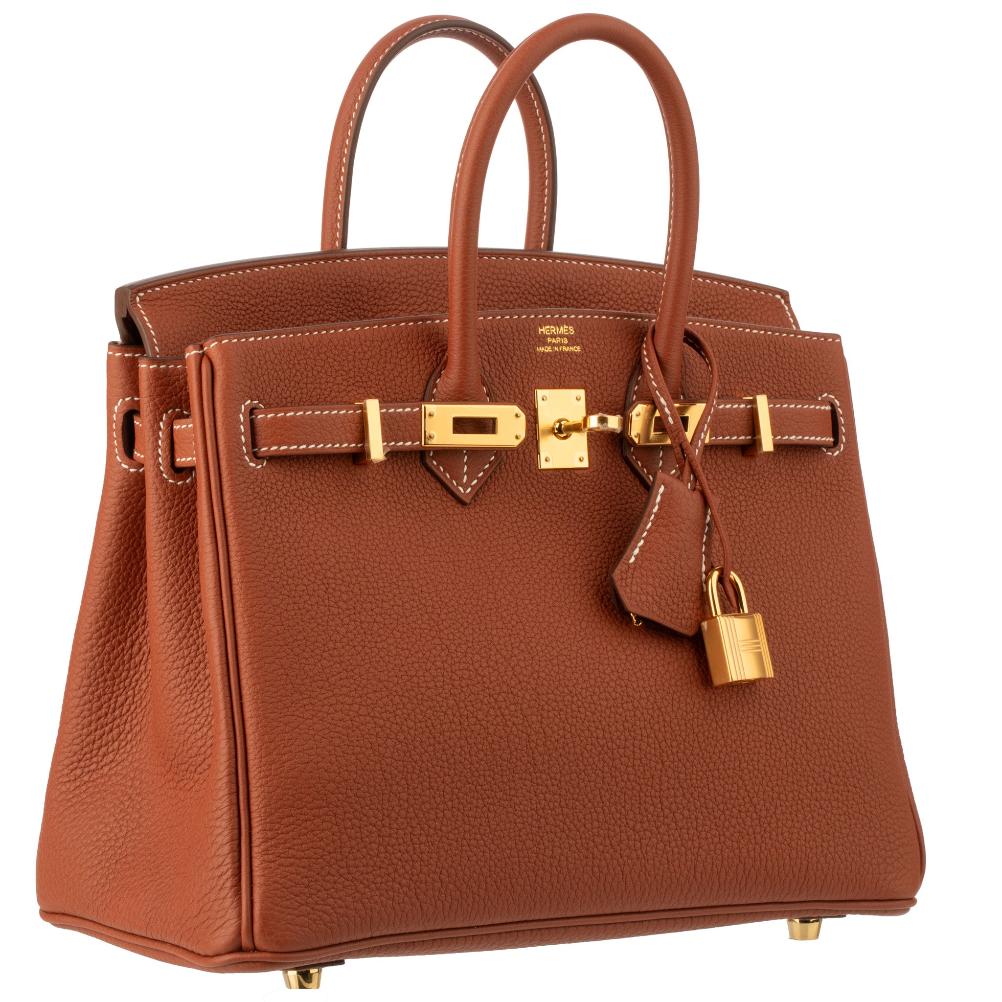 Hermes Birkin 25cm Sienne Togo Leather Gold Hardware