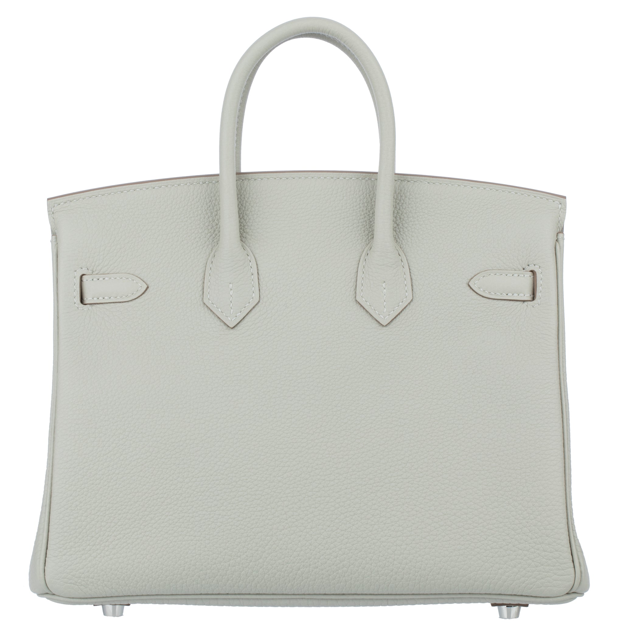 Hermes Birkin 25cm Verso Gris Pearl & Nata Togo Leather Palladium Hardware